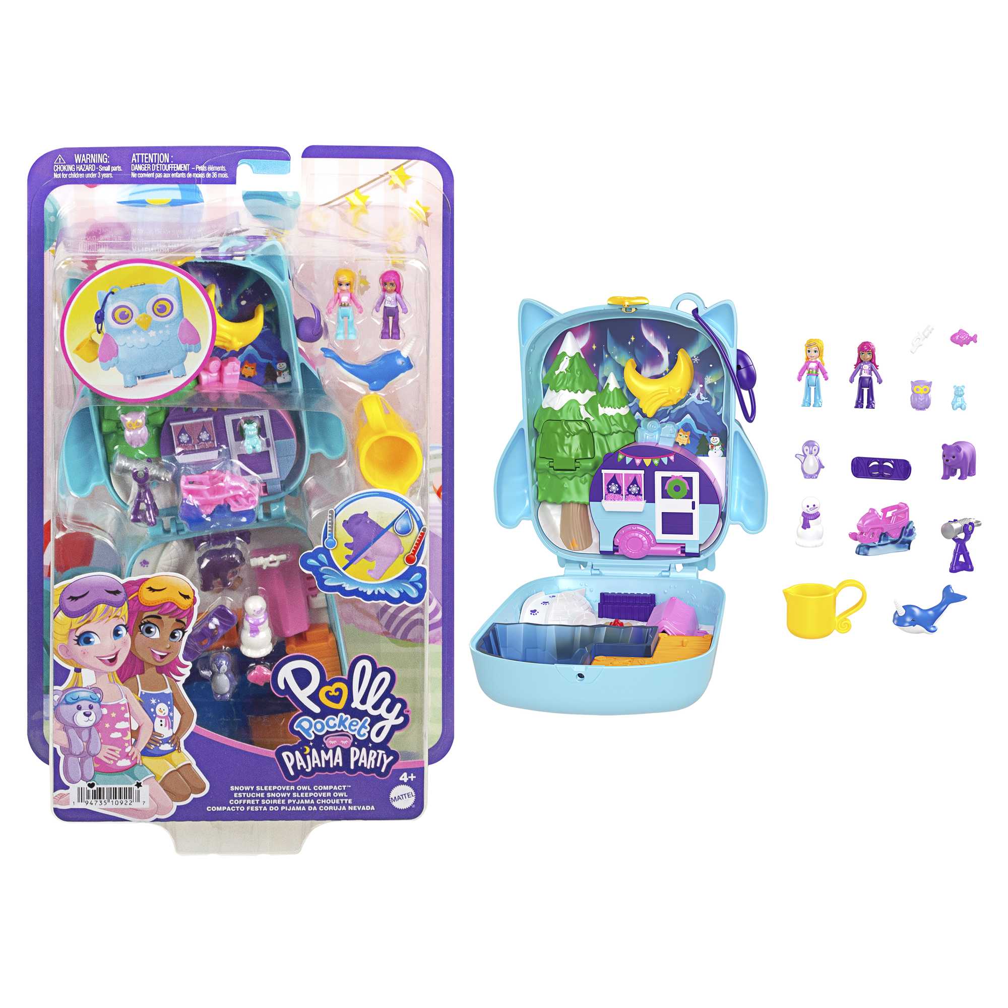 Polly Pocket Conjunto de Brinquedo Estojo Coruja Nevada