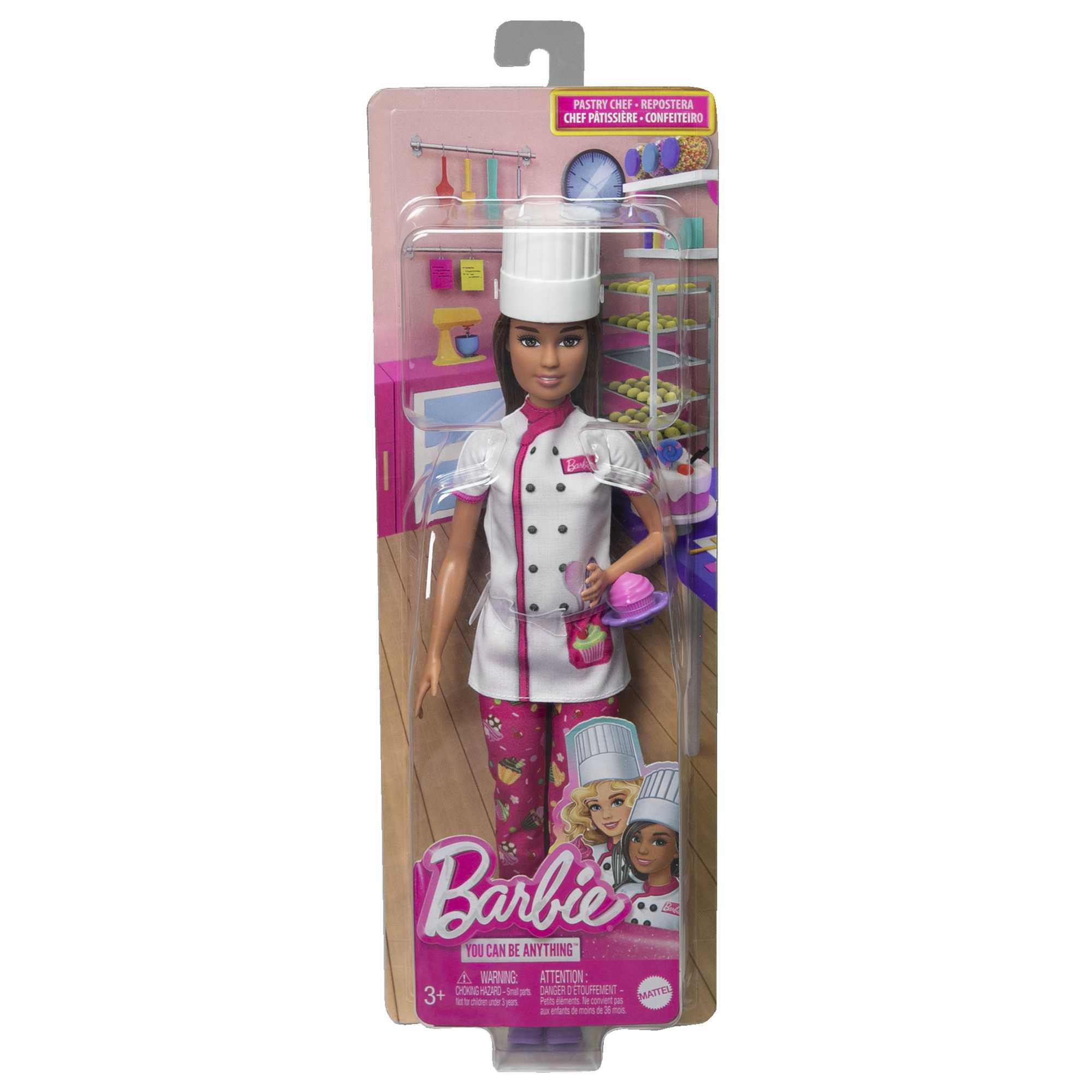 Barbie-Métiers-Poupée Barbie Cheffe Pâtissière et Accessoires