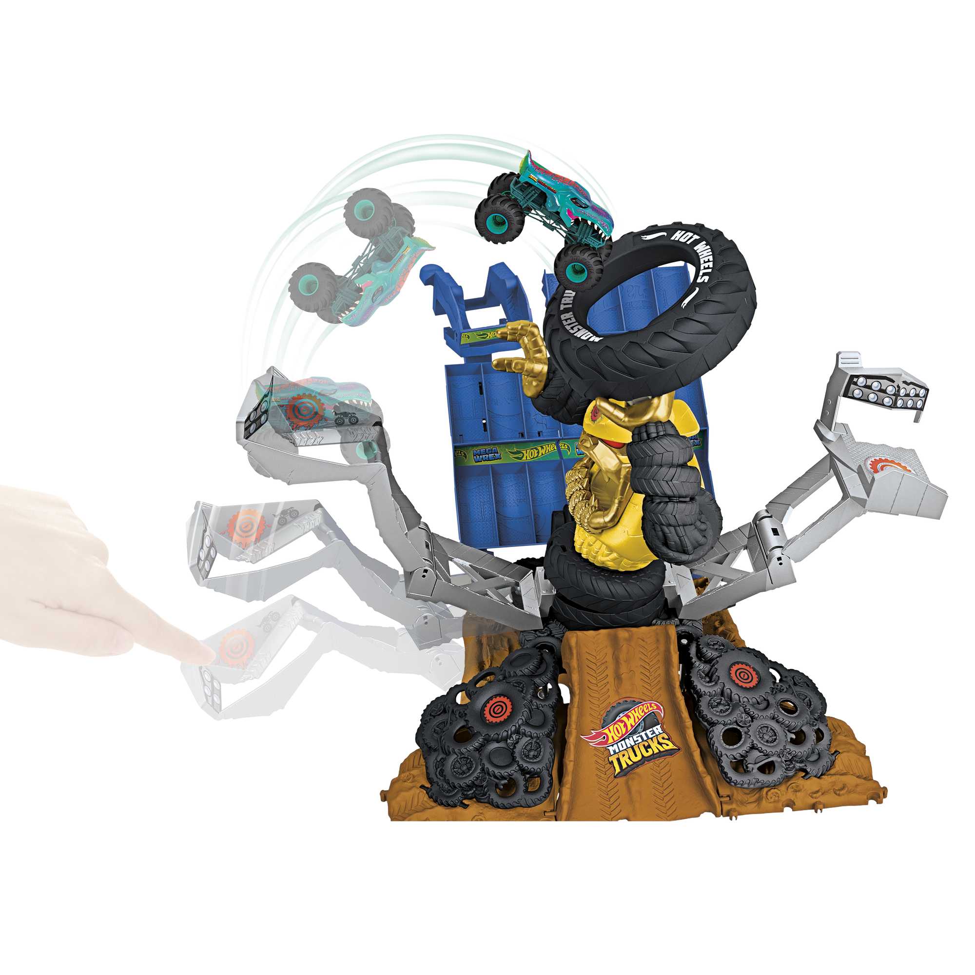 Hot Wheels Mt Arena Smashers Combat MEGA-Wrex Contre Crushzilla