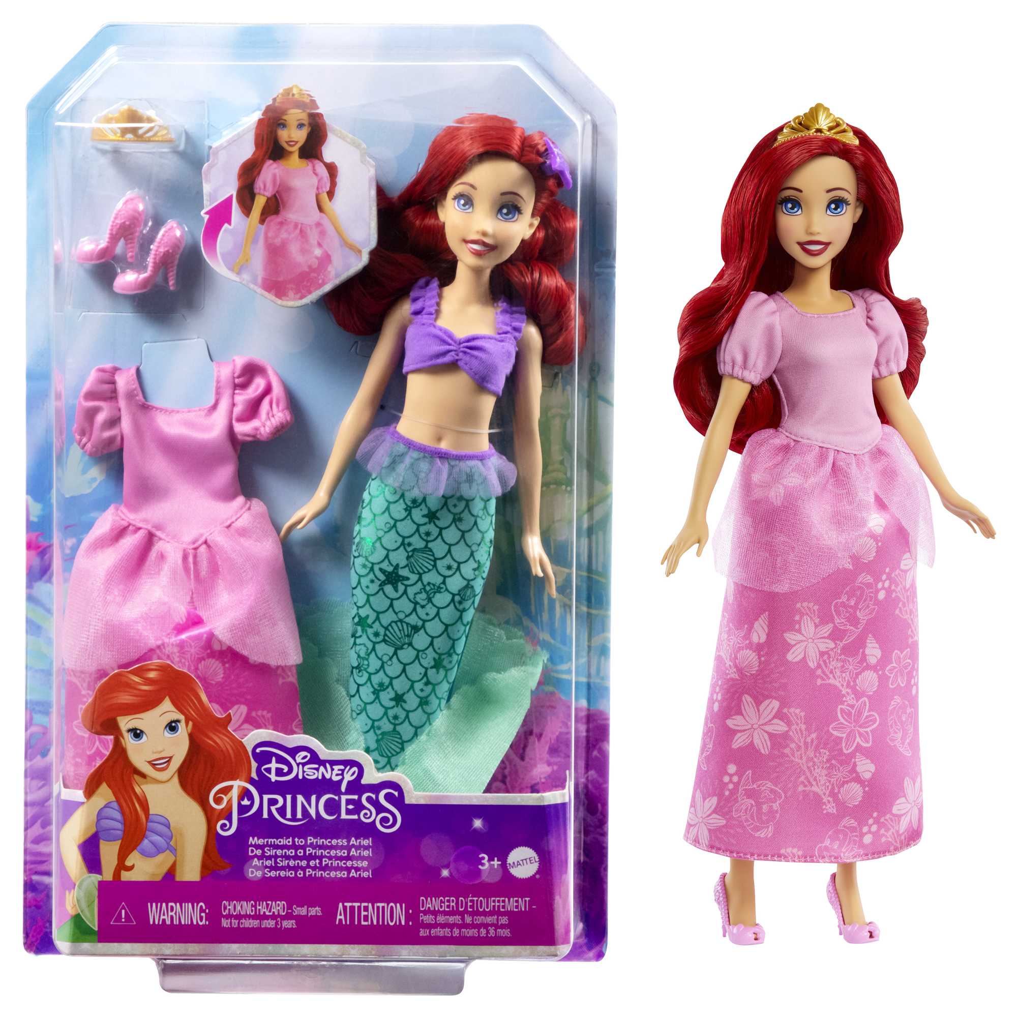 Disney Princess Mermaid To Princess Ariel | Mattel