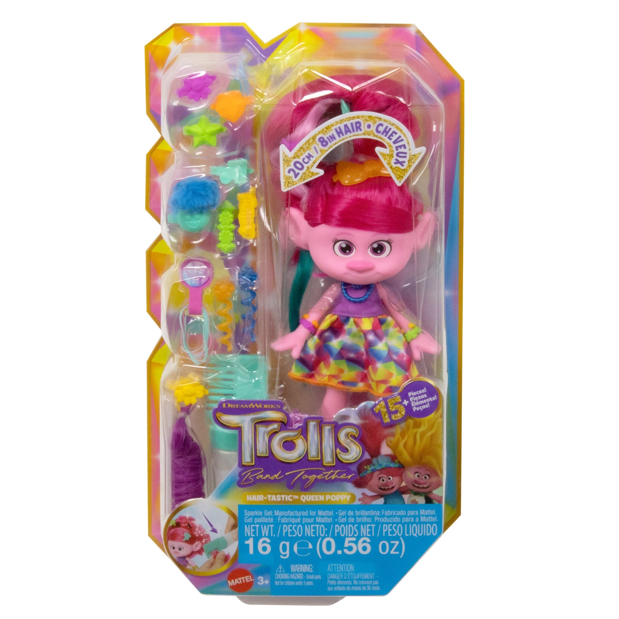 Trolls Muñeca Poppy Peinado Mágico