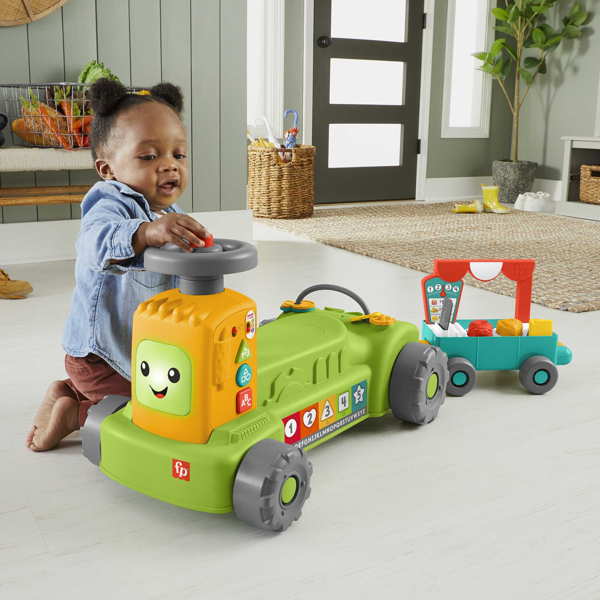 Fisher-Price Rires et Éveil Tracteur de La Ferme Au Marché 4-en-1
