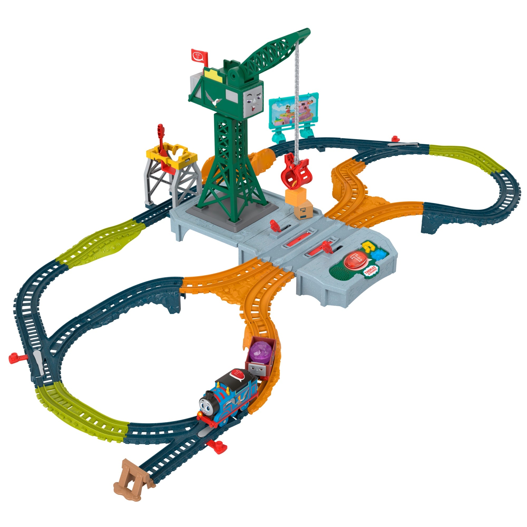 Thomas & Friends Pista de Juguete Set de Tren Parlante Cranky Delivery