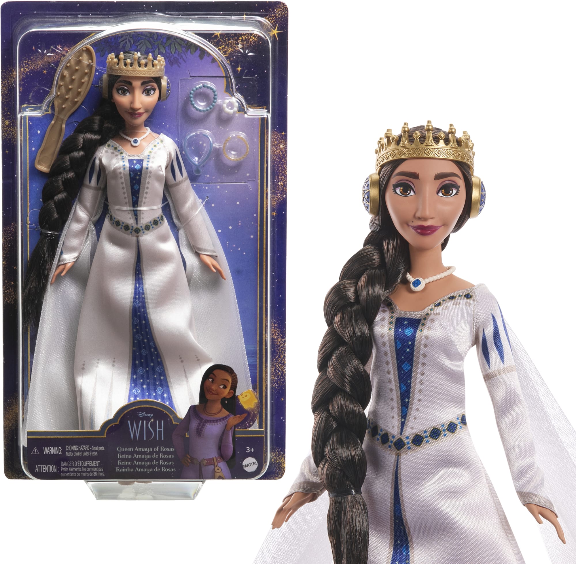 Disney Wish Poupée Articulée et Accessoires Reine Amaya de Rosas