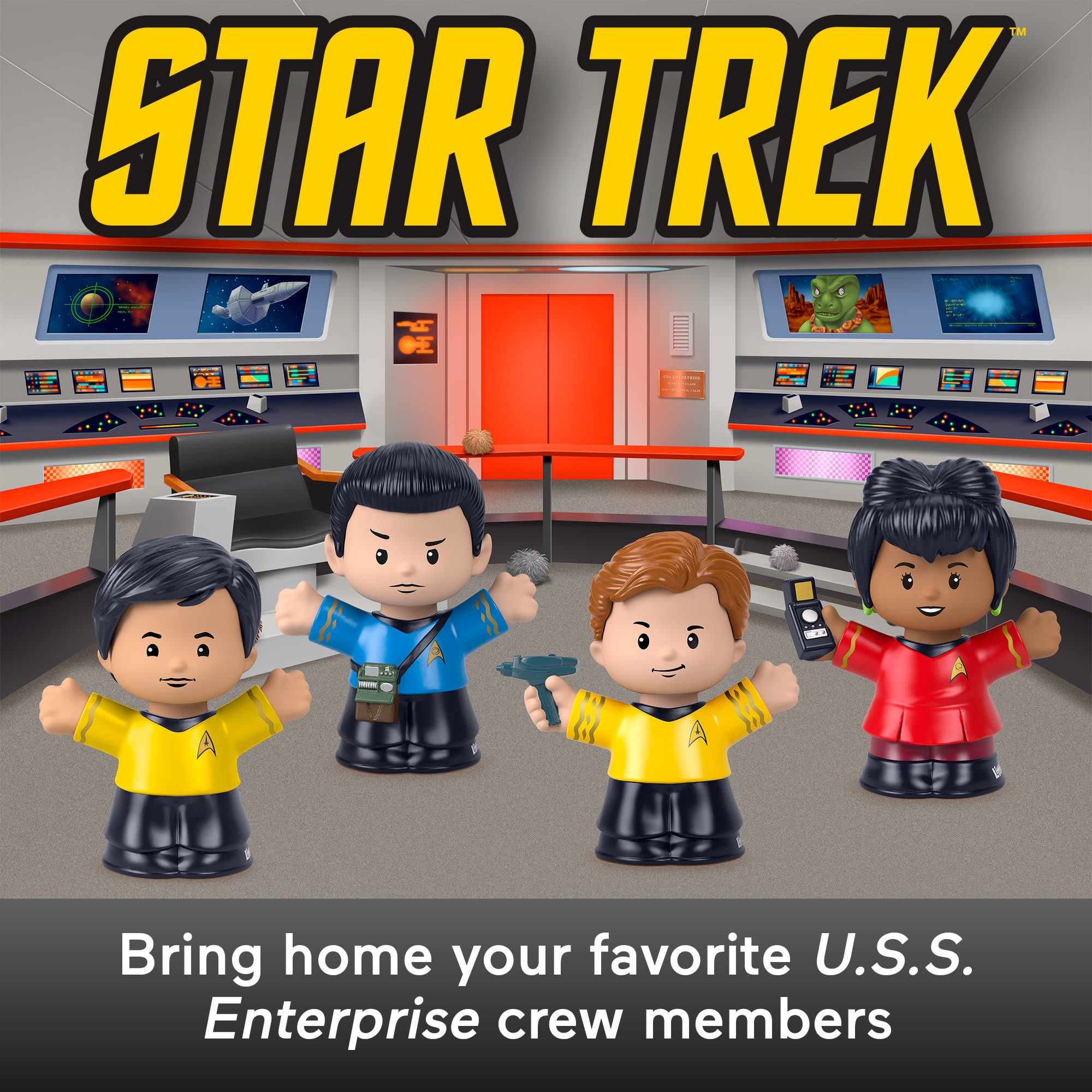 Little People Collector Star Trek Special Edition Set For Fans, 4 Figures In Gift Package