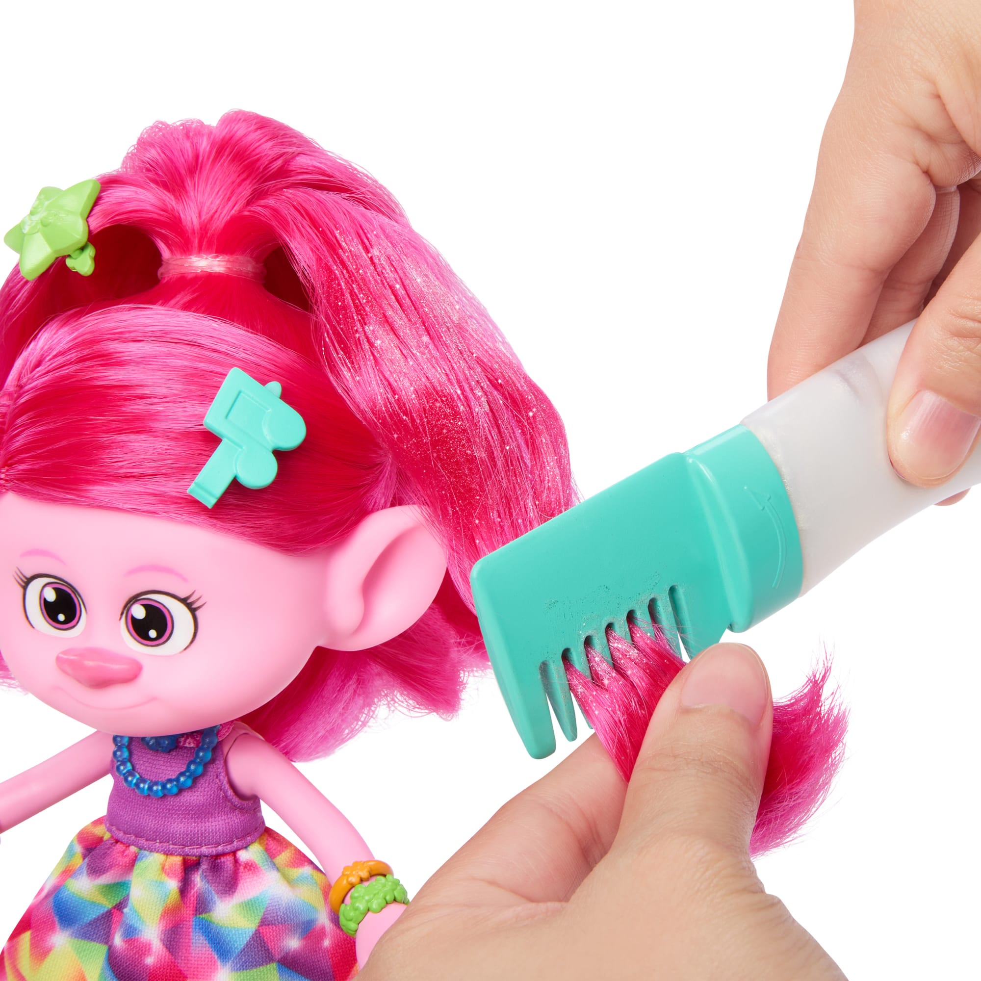 Dreamworks Trolls Band Together Cheveux Pailletés Reine Poppy