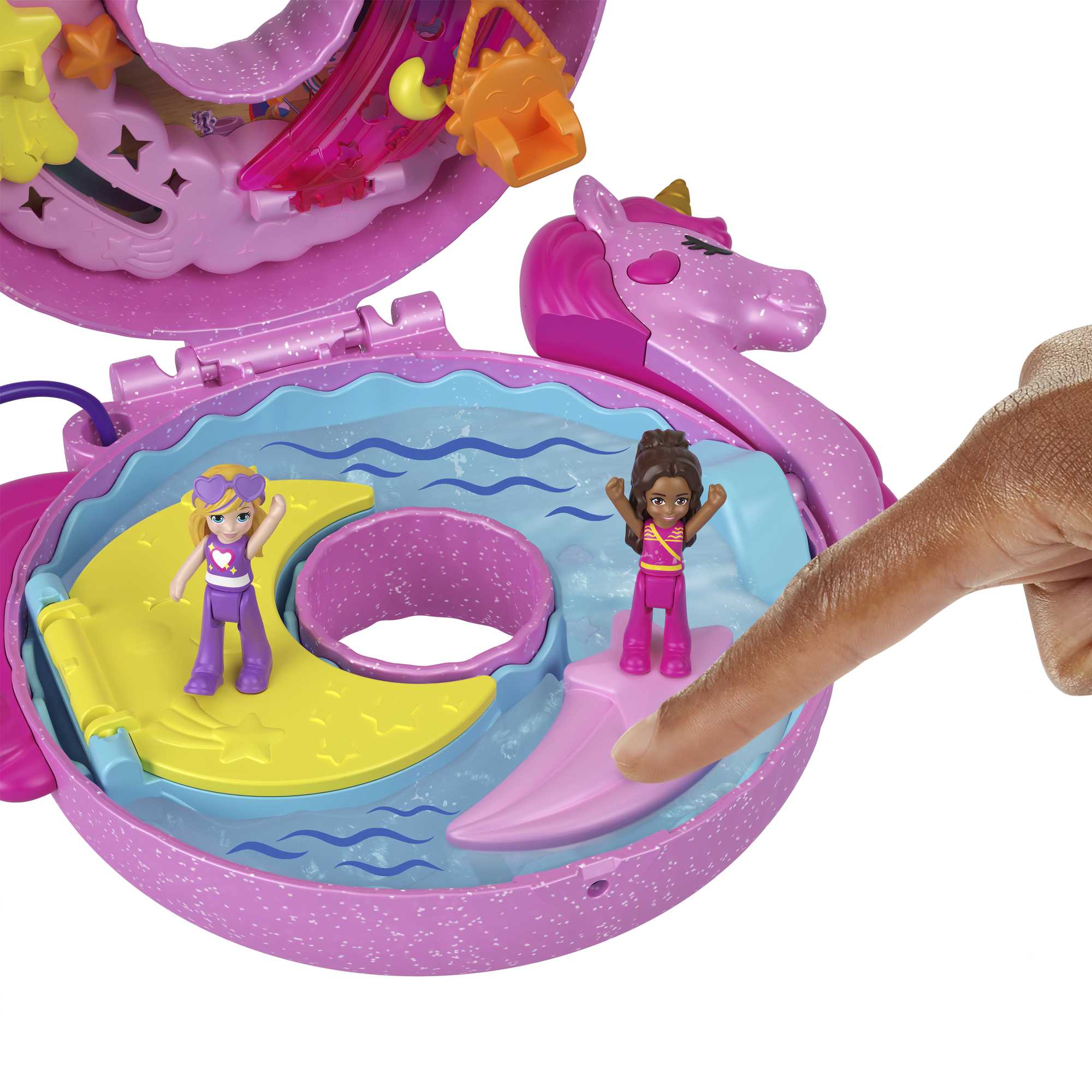 Polly Pocket Conjunto de Brinquedo Estojo Boia De Unicórnio