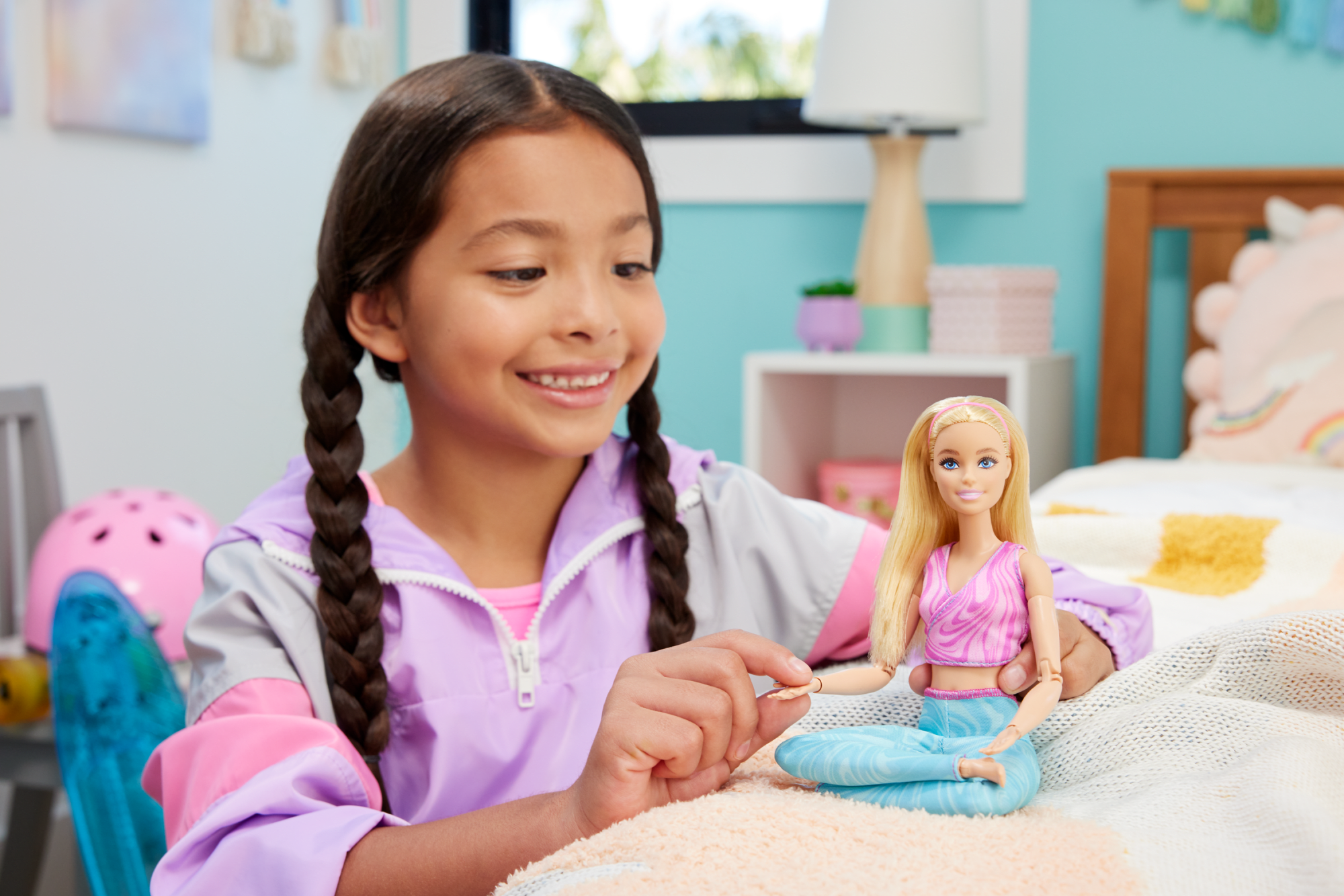 Barbie Made to Move Dolls with 22 Joints and Yoga Clothes, Floral