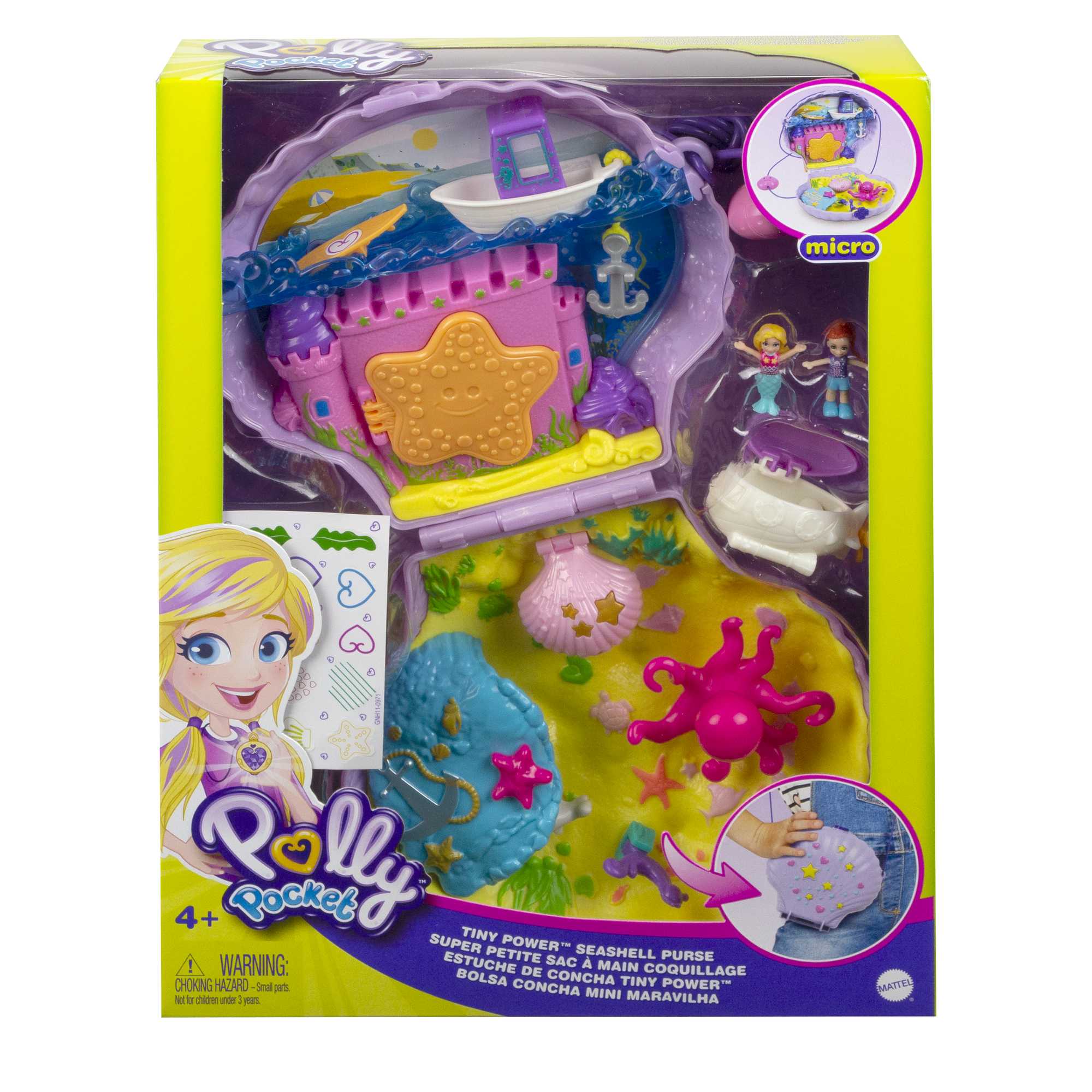 Polly Pocket Conjunto de Brinquedo Estojo de Concha Polly & Lila