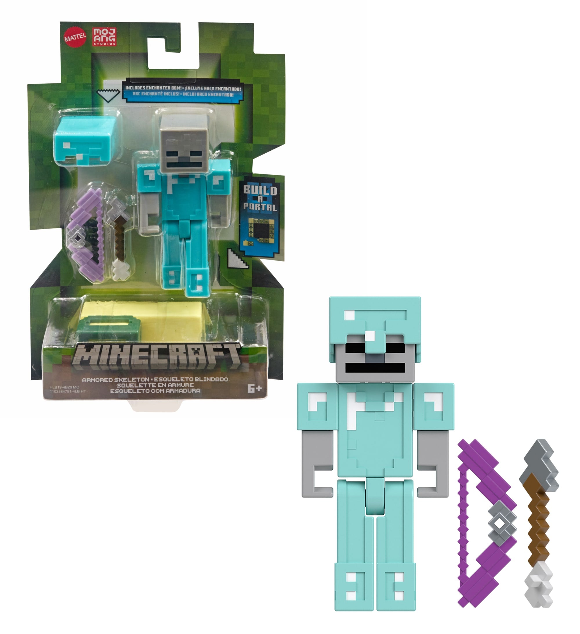 Minecraft Vanilla Figura de Brinquedo Esqueleto blindado 3.25"