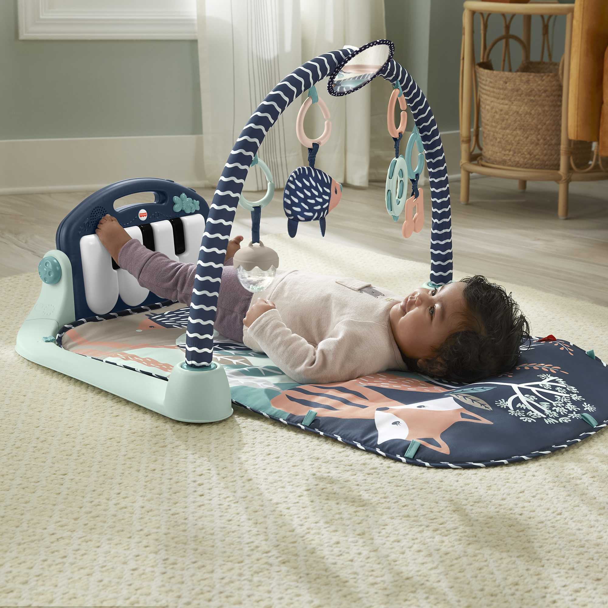 Fisher-Price Tapis D’Activités Pour Bébé, Piano, Jouets, Faon Marine