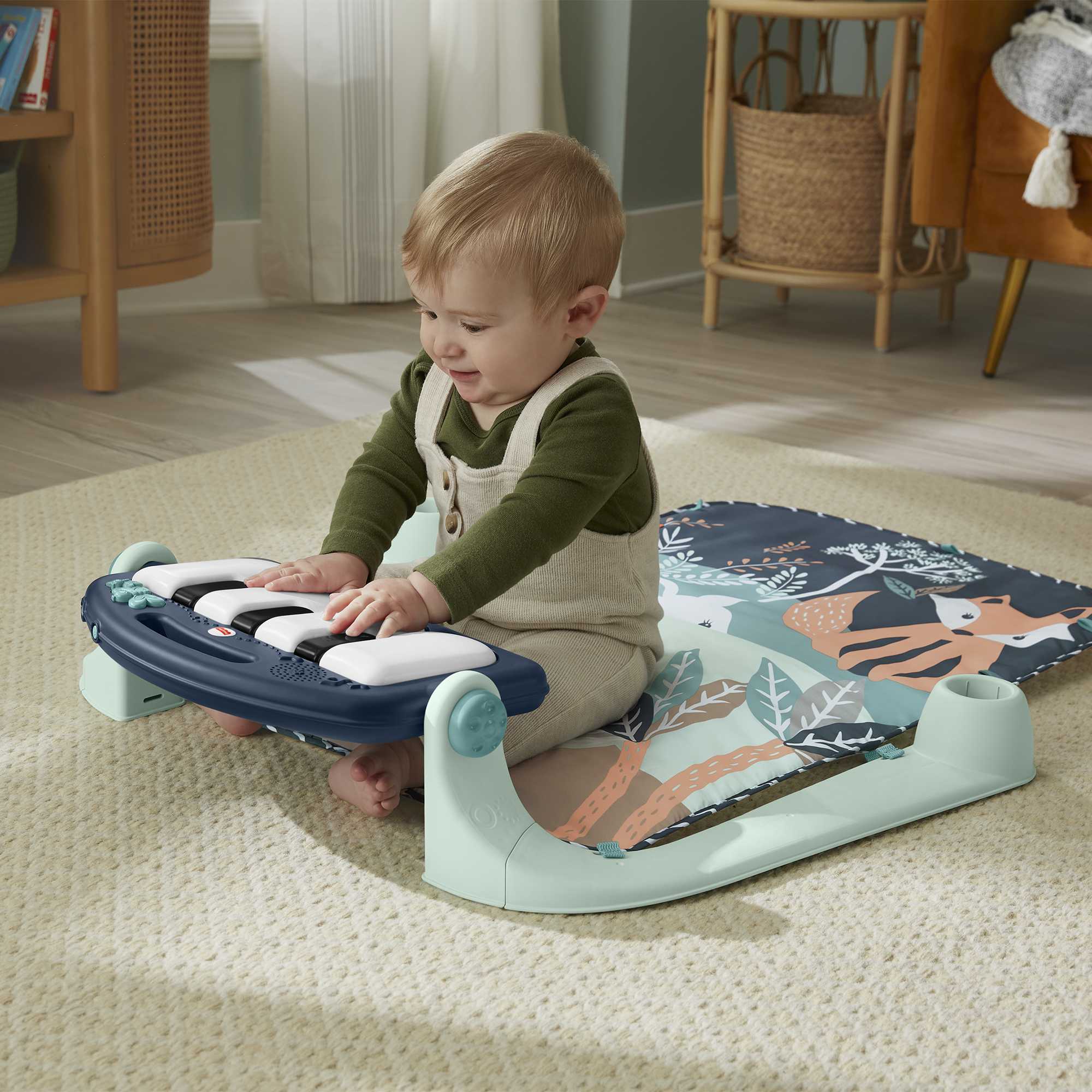 Fisher-Price Tapis D’Activités Pour Bébé, Piano, Jouets, Faon Marine