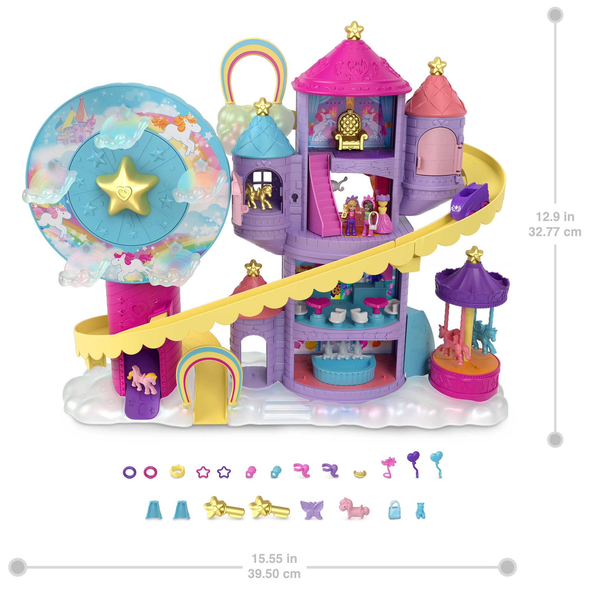 Polly Pocket Rainbow Funland Theme Park Playset | Mattel