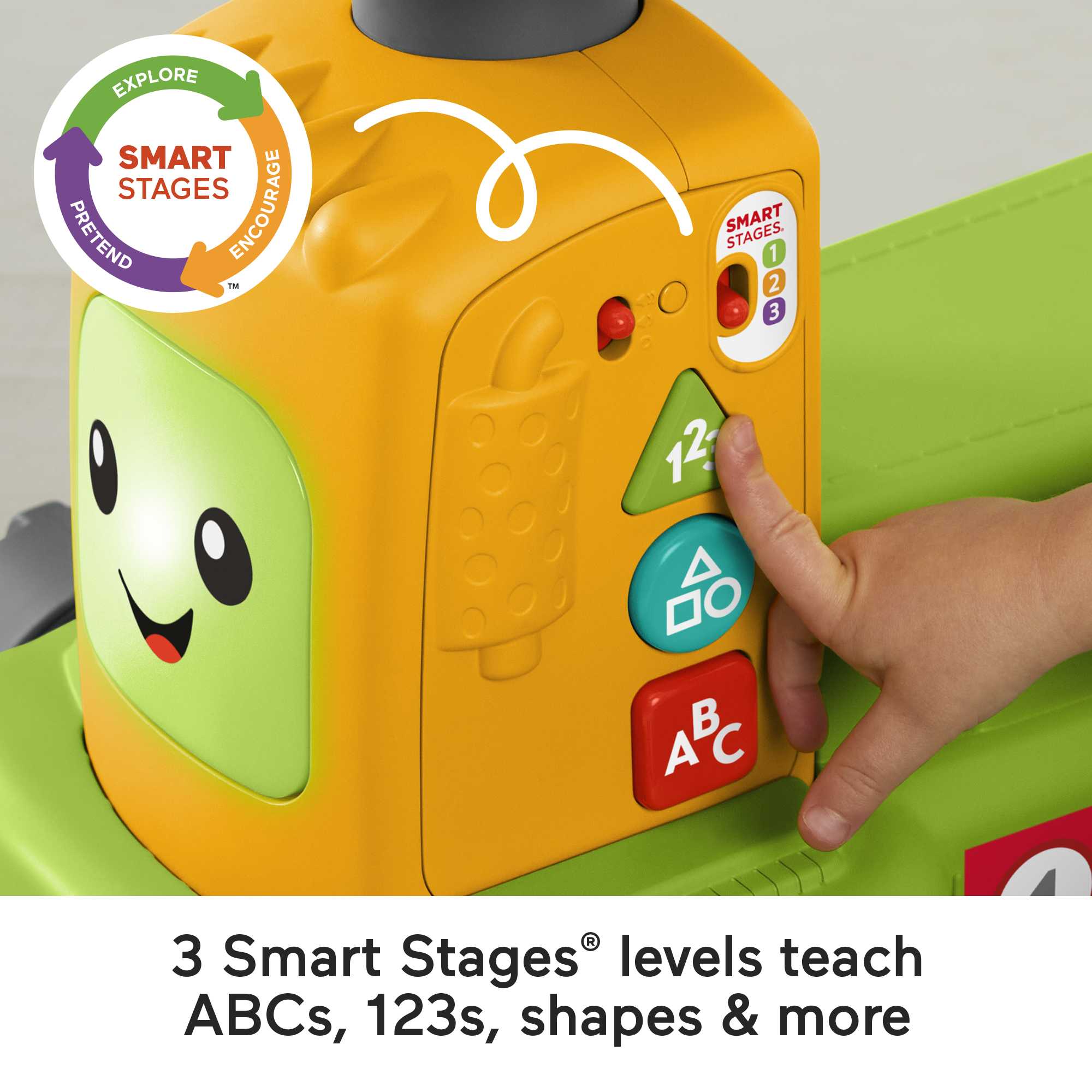 Fisher-Price Laugh & Learn 4-In-1 Farm To Market Tractor Ride-On Learning Toy, Multilanguage Version