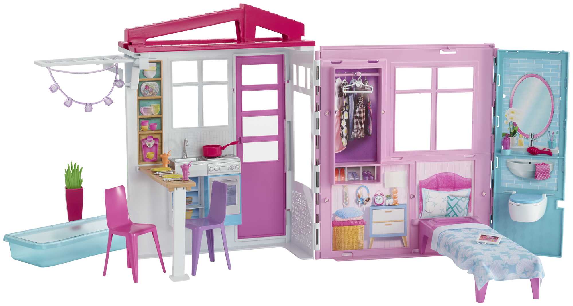 Barbie House, Dolls And Accessories