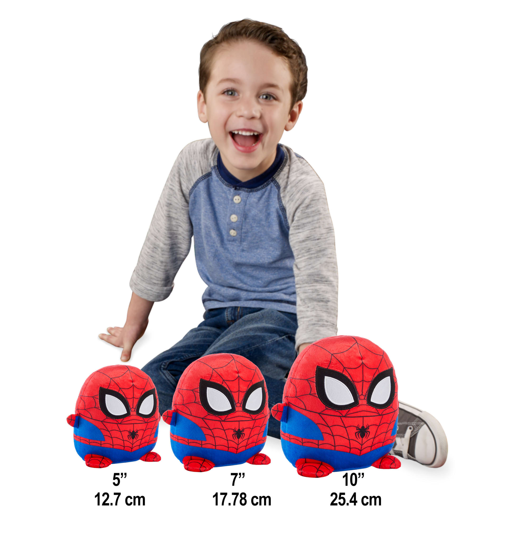 Marvel Cuutopia Plush Spider-Man, 10-In Soft Rounded Pillow Doll, Collectible Superhero Stuffed Animal