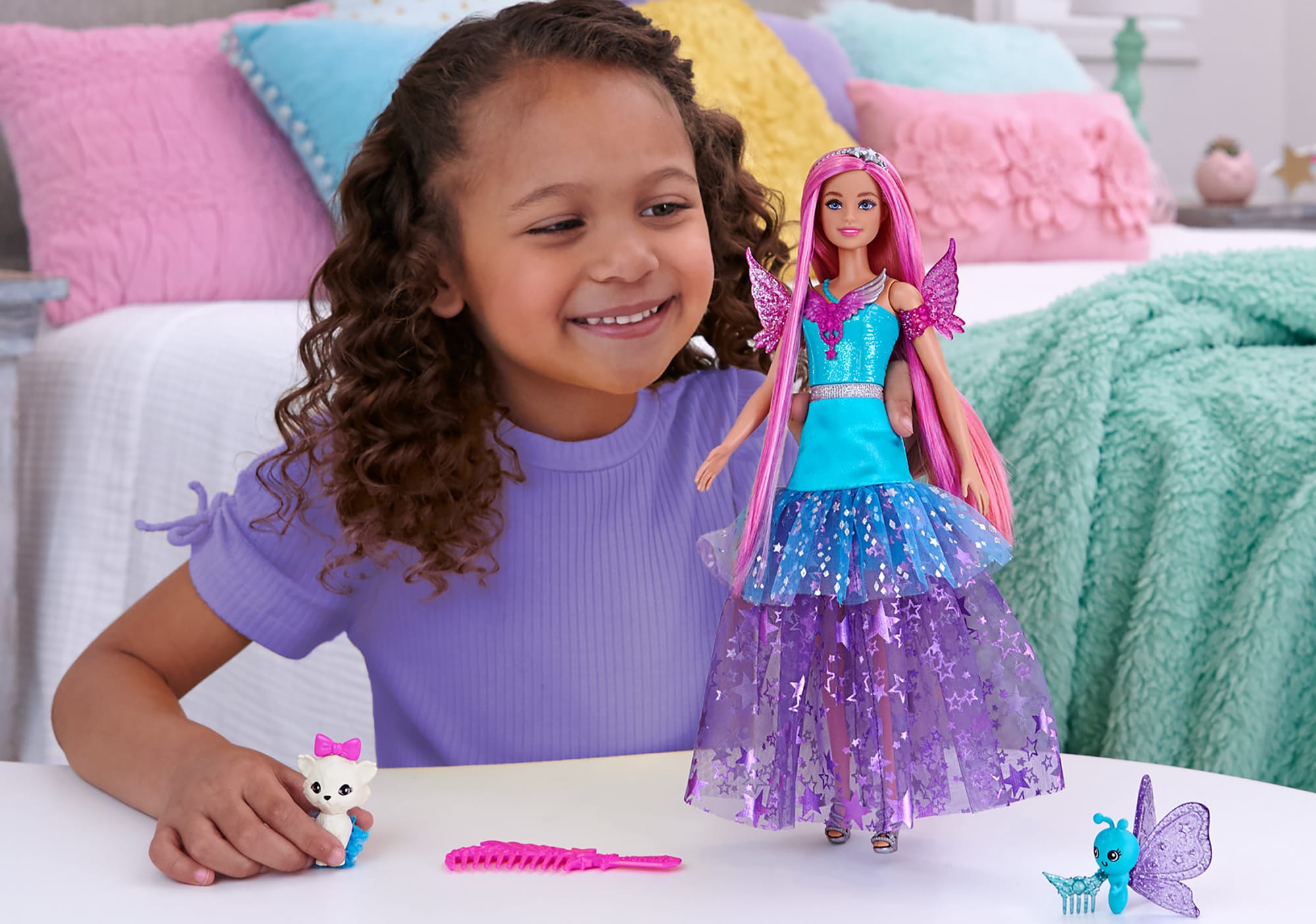 Barbie-A Touch Of Magic-Malibu-Poupée Avec 2 Animaux Féeriques
