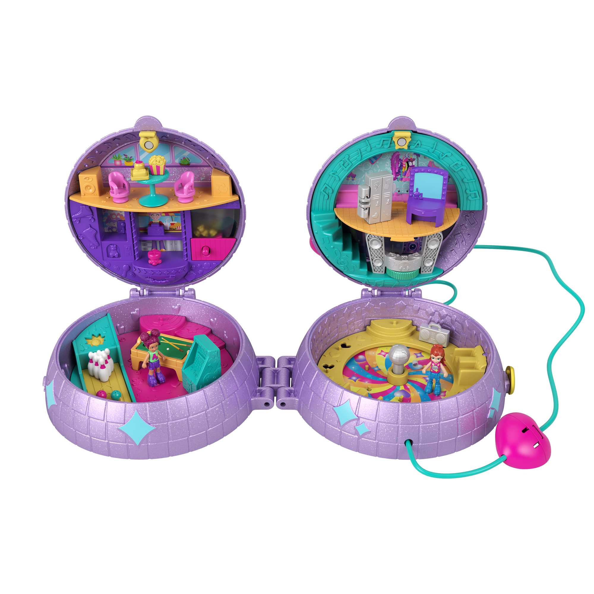 Polly Pocket Flip & Find Cat Compact, Travel Toy with Micro Polly Doll &  Pet Cat