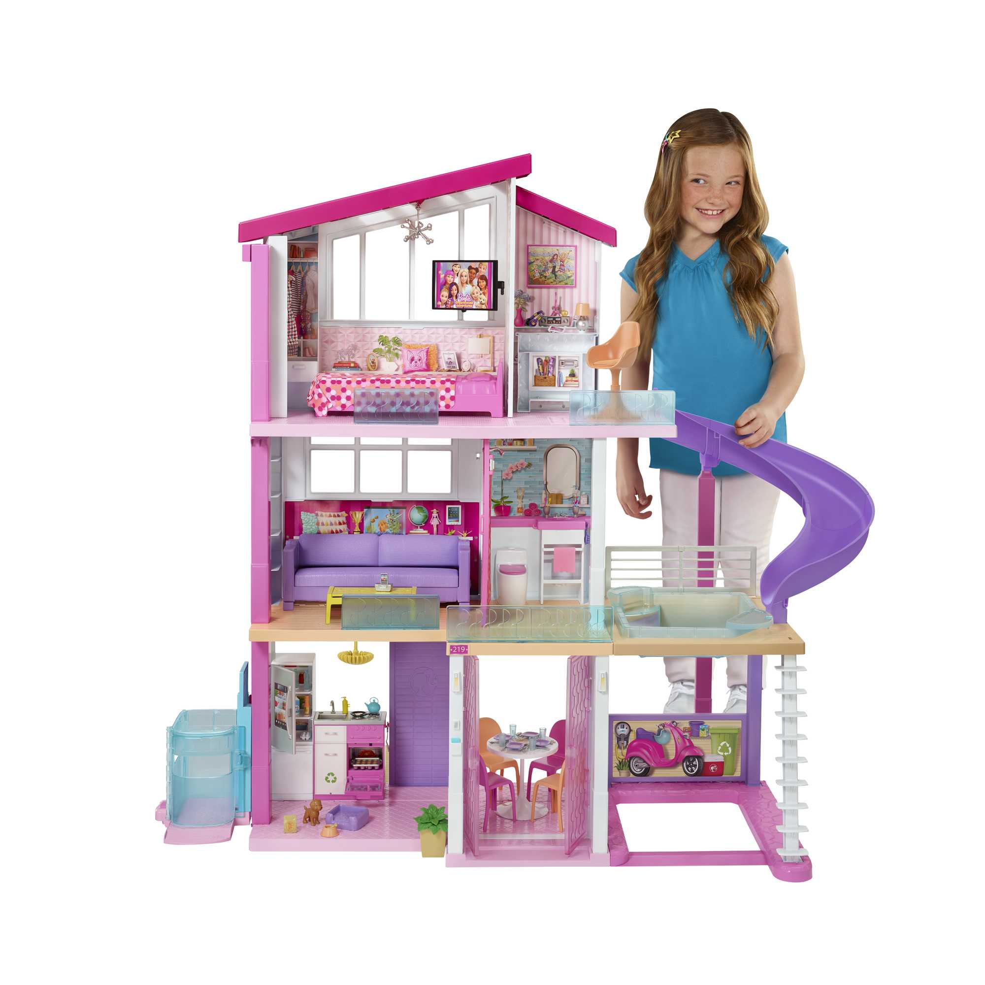 Barbie Dreamhouse Doll House With 70 Accessories And Accessible Elevator