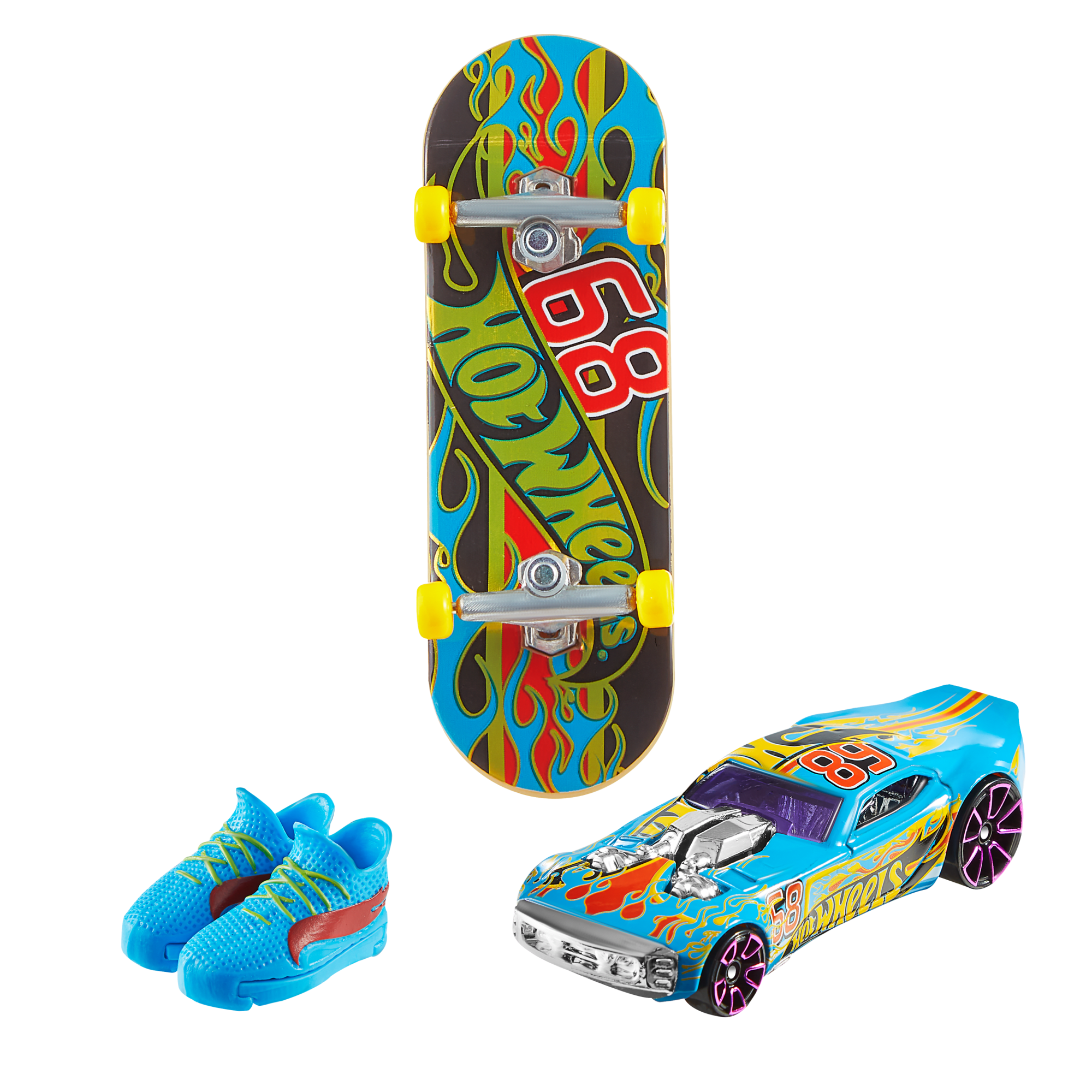 Hot Wheels Skate De Dedo Com Tenis E Carro Basico - Mattel