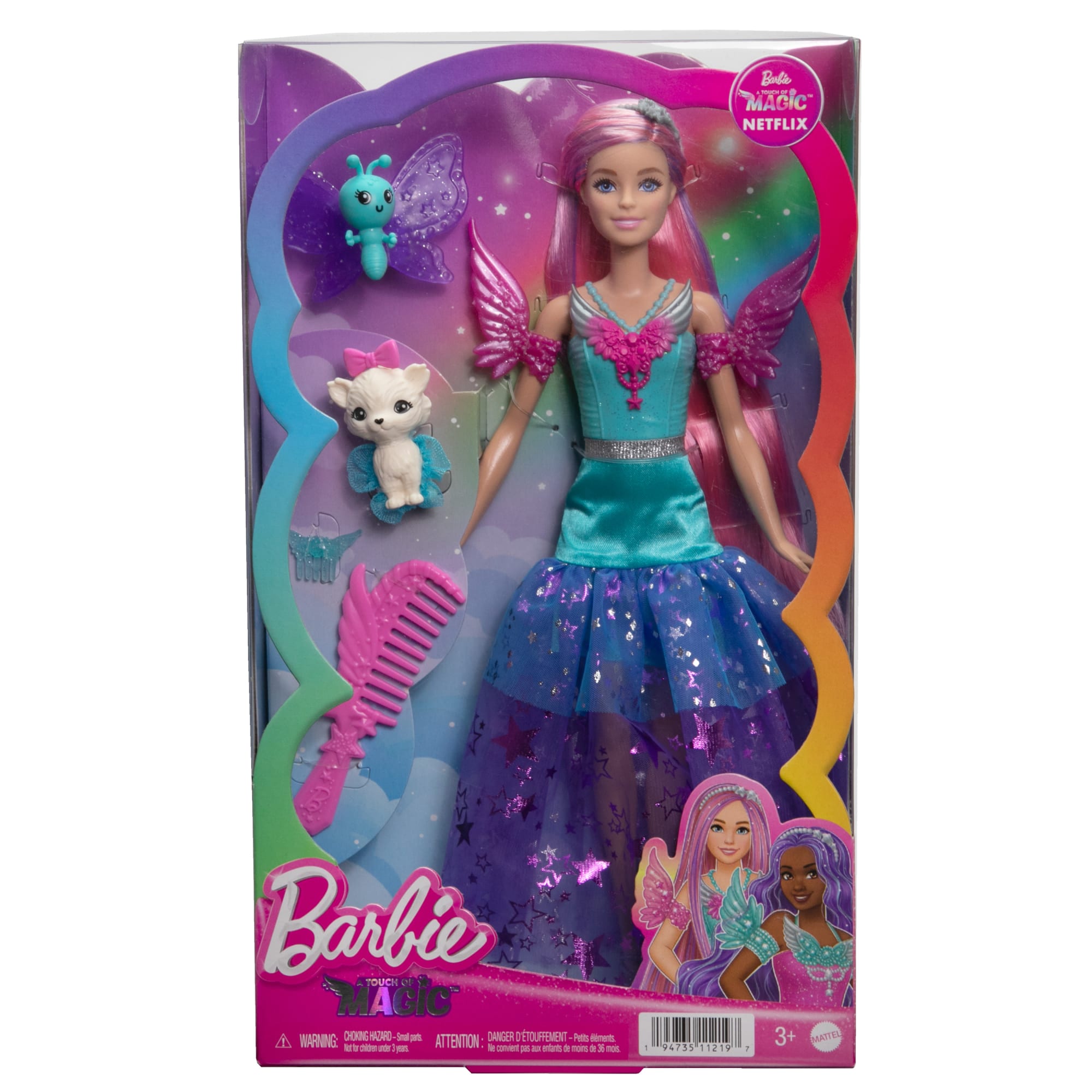 Barbie-A Touch Of Magic-Malibu-Poupée Avec 2 Animaux Féeriques