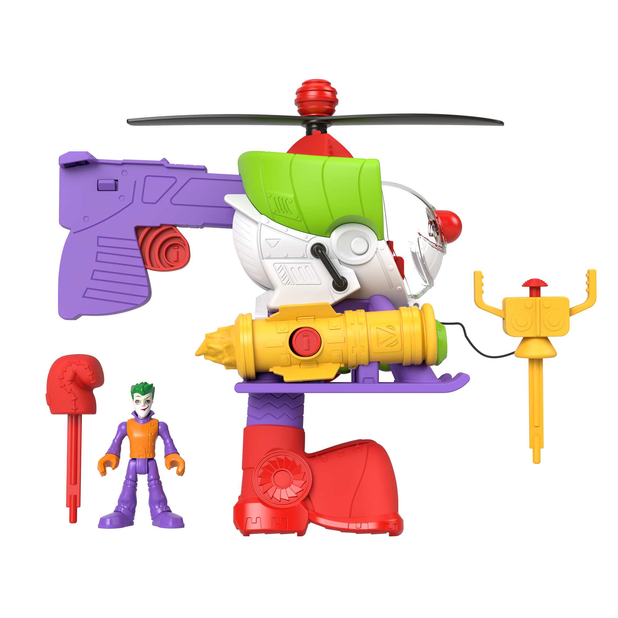 Imaginext DC Super Friends the Joker Robo Copter Toy Robot Figure & Helicopter, 3-Pieces