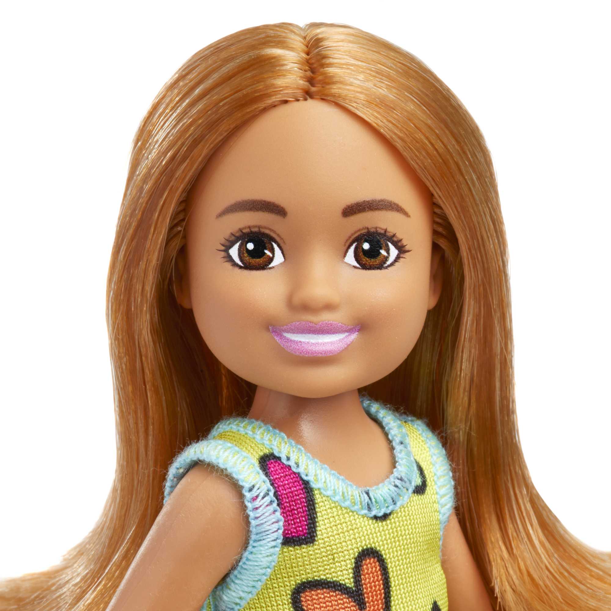 Barbie-Poupée Chelsea-Petite Poupée Avec Robe à Imprimé Cœurs Amovible Avec Cheveux Blonds et Yeux Bleus