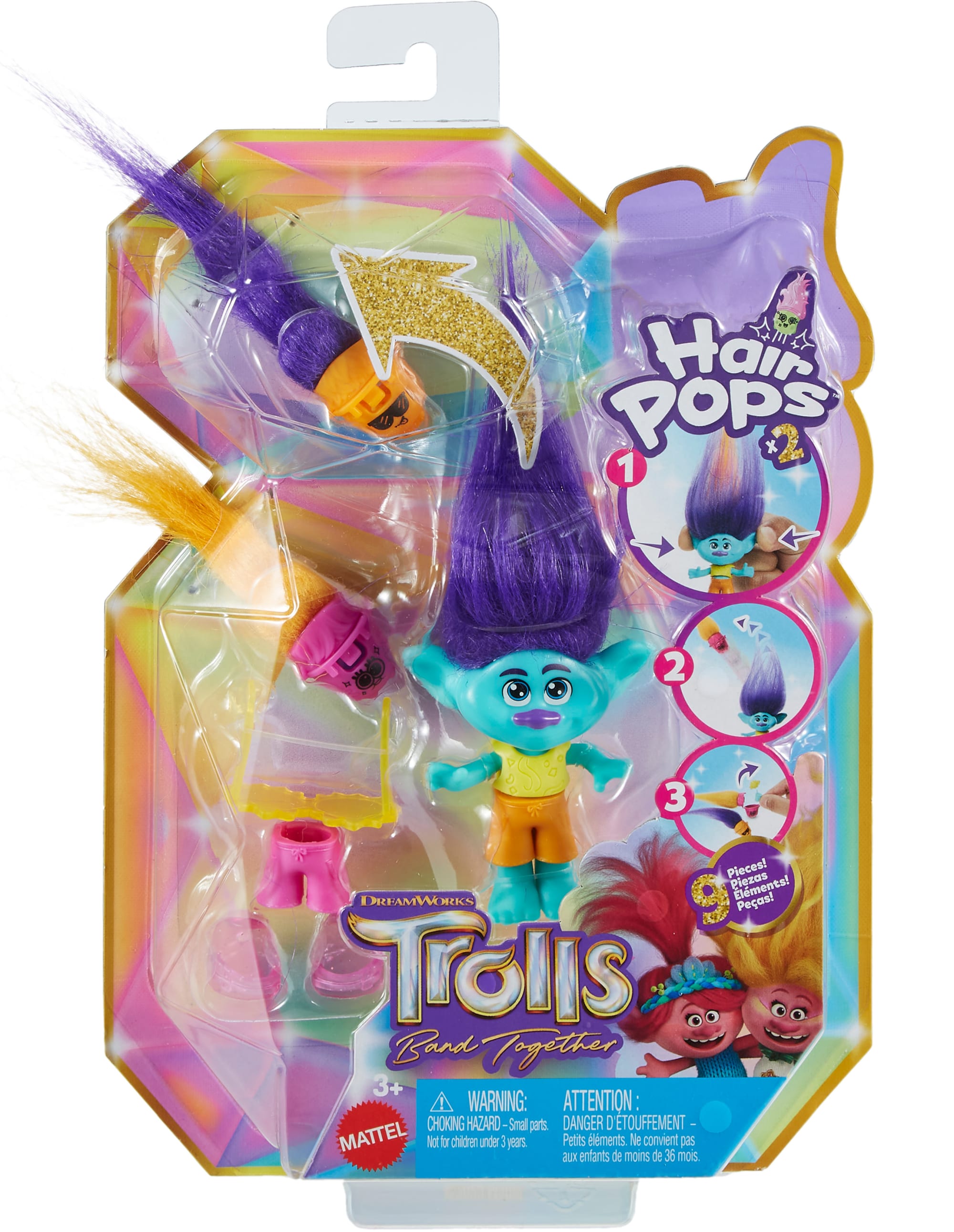 Dreamworks Trolls Band Together Petite Poupée Hair Pops– Branche