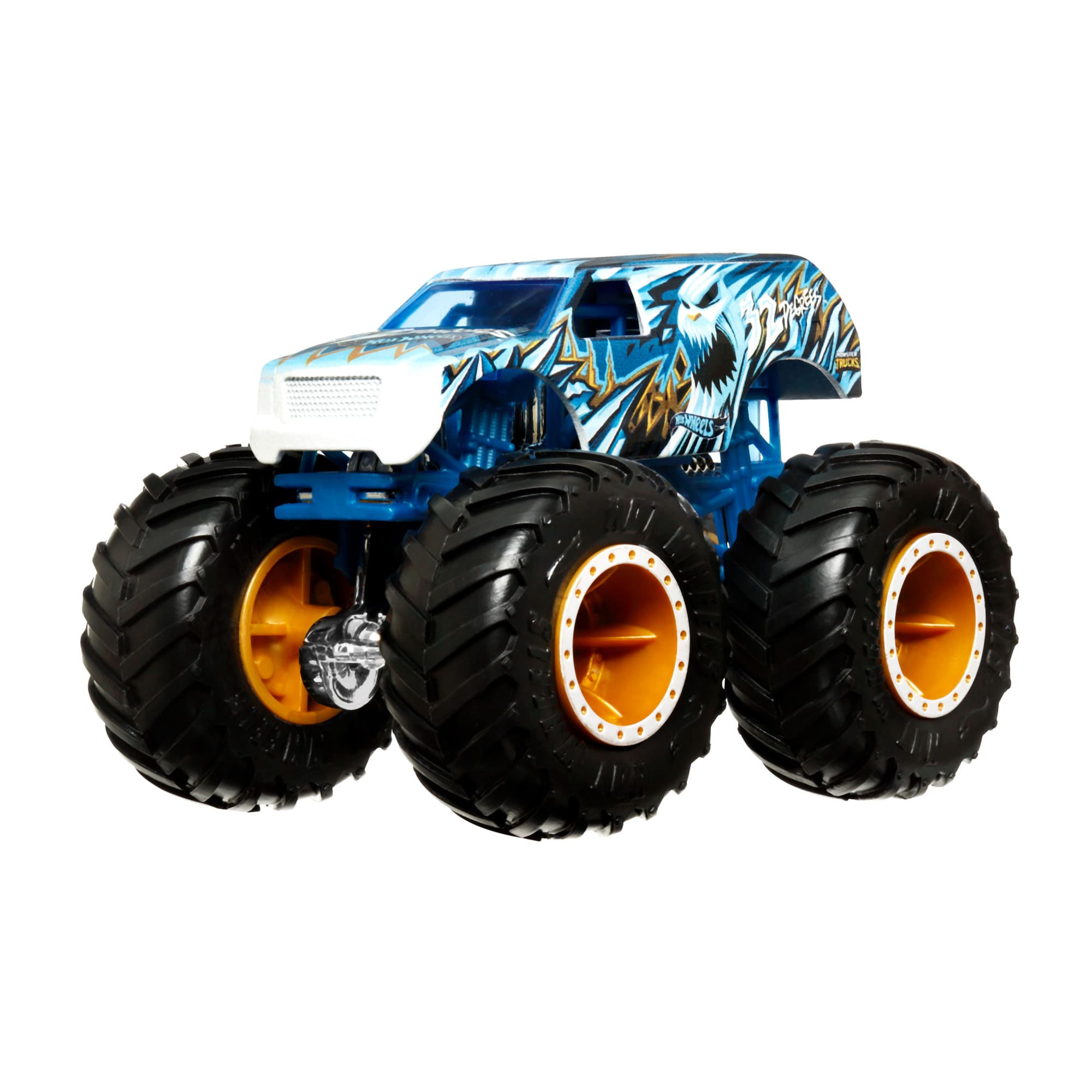 Hot Wheels Monster Trucks Veículo de Brinquedo 32 Degrees SUV Die Cast Flat Iron Crushed