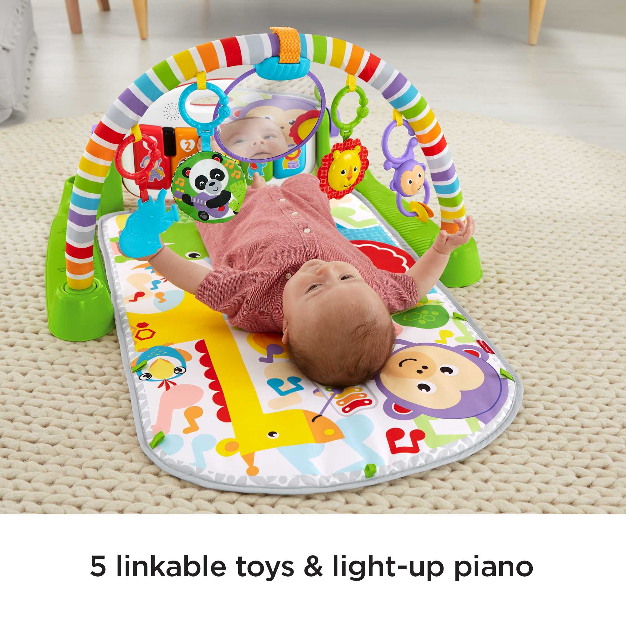 ② Salle de sport pour bébé Fisher-Price KICK & PLAY avec piano — Jouets