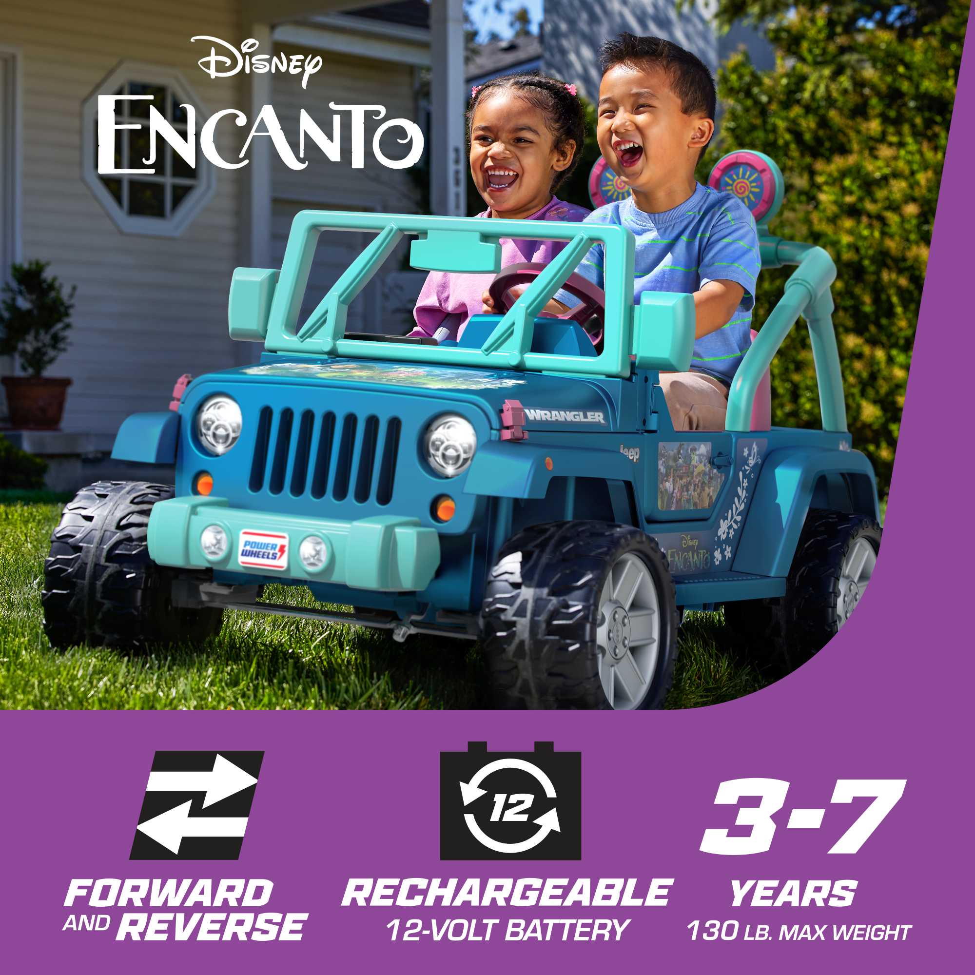 Power Wheels Disney Encanto Jeep Wrangler Ride On | Mattel