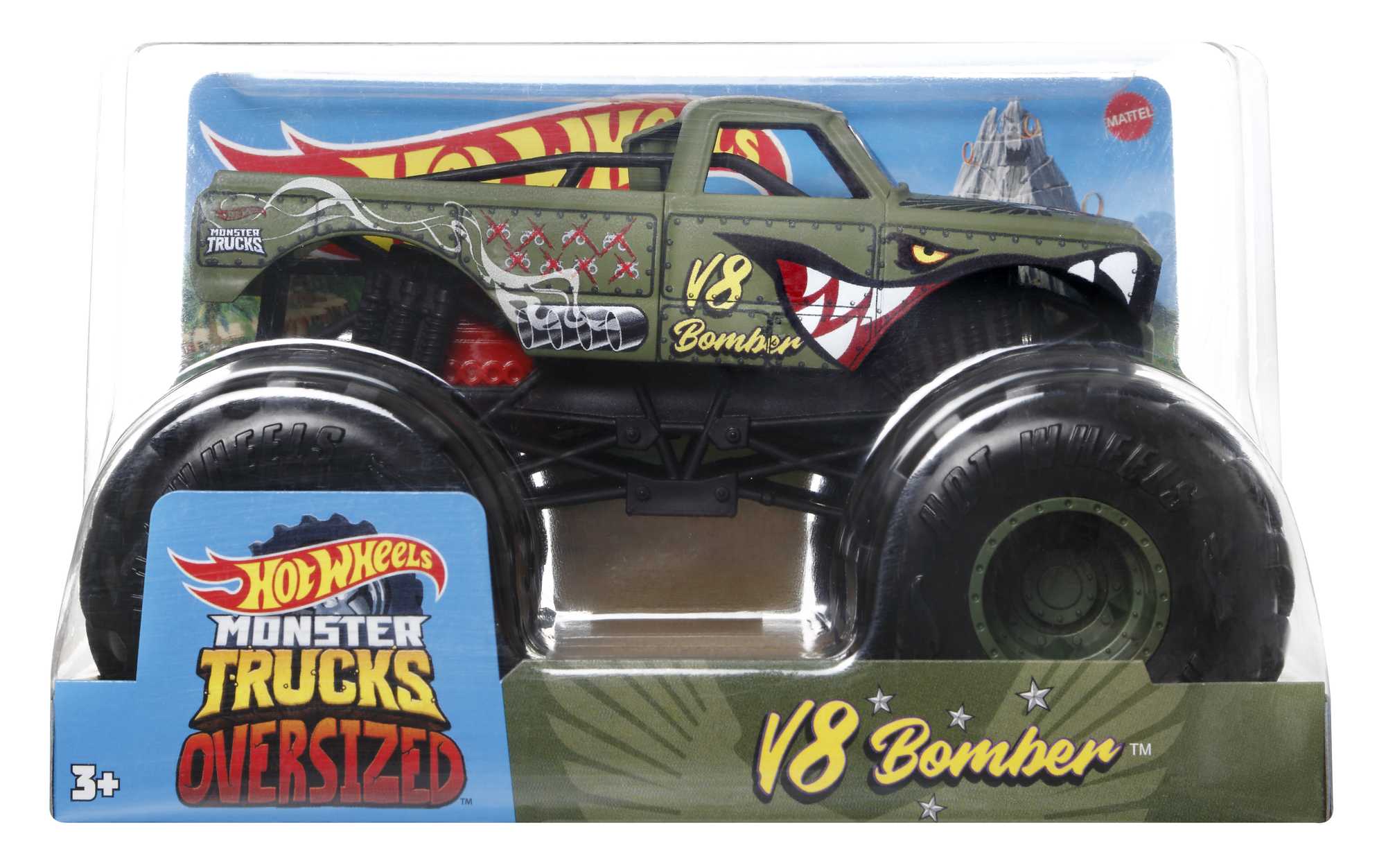 Hot Wheels Monster Trucks Vehículo de Juguete Escala 1:24 V8 Boomber