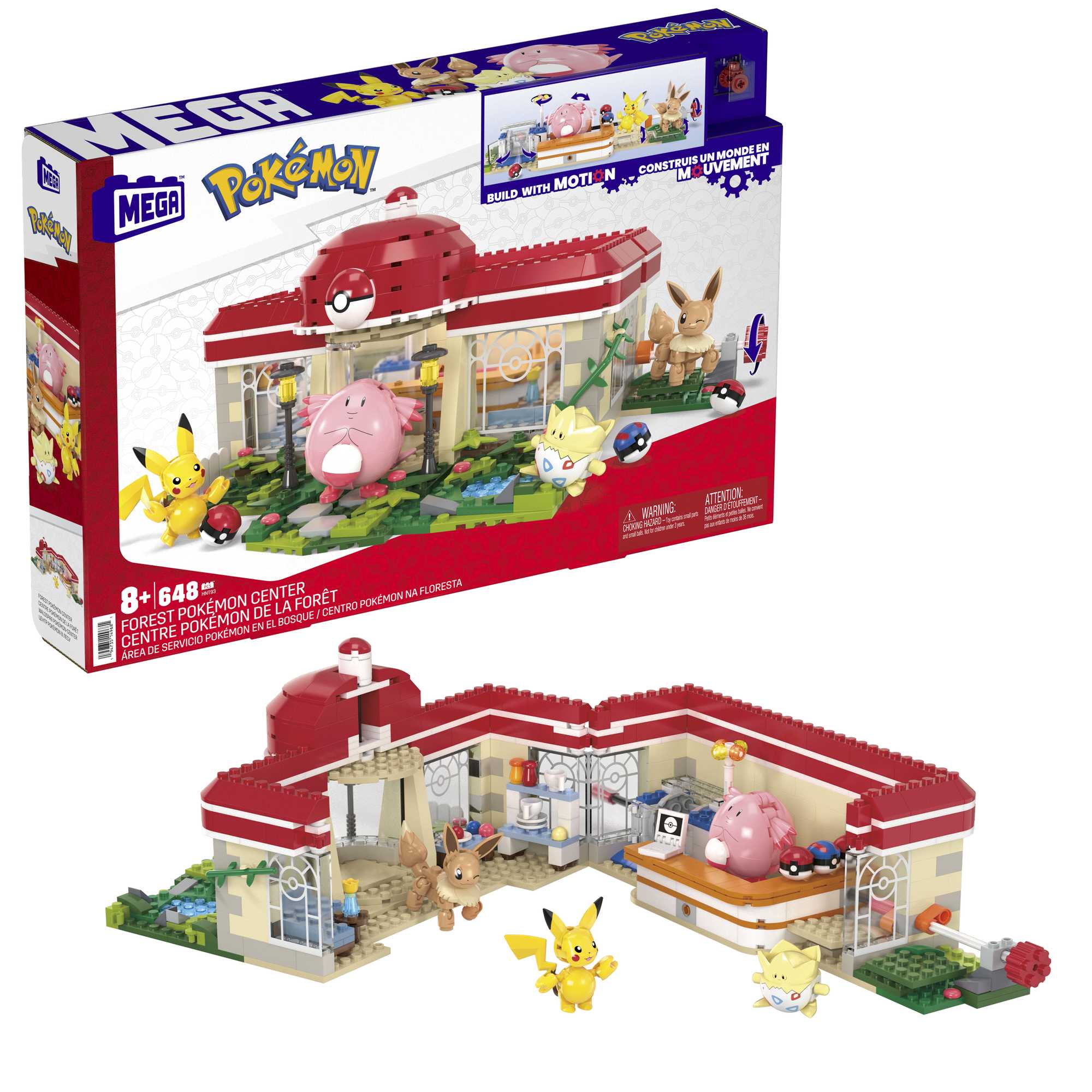 MEGA Pokémon Centre Pokémon de La Forêt (648 Pces), 4 Fig. Art.
