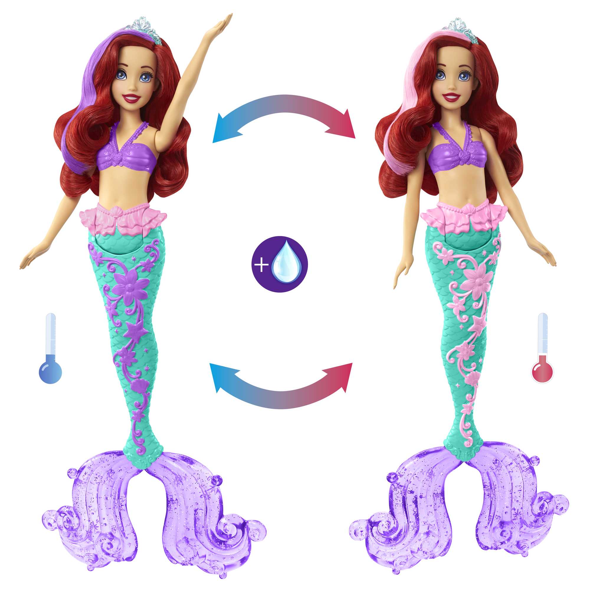 Disney Princesa Boneca Ariel Surpresa de Cor