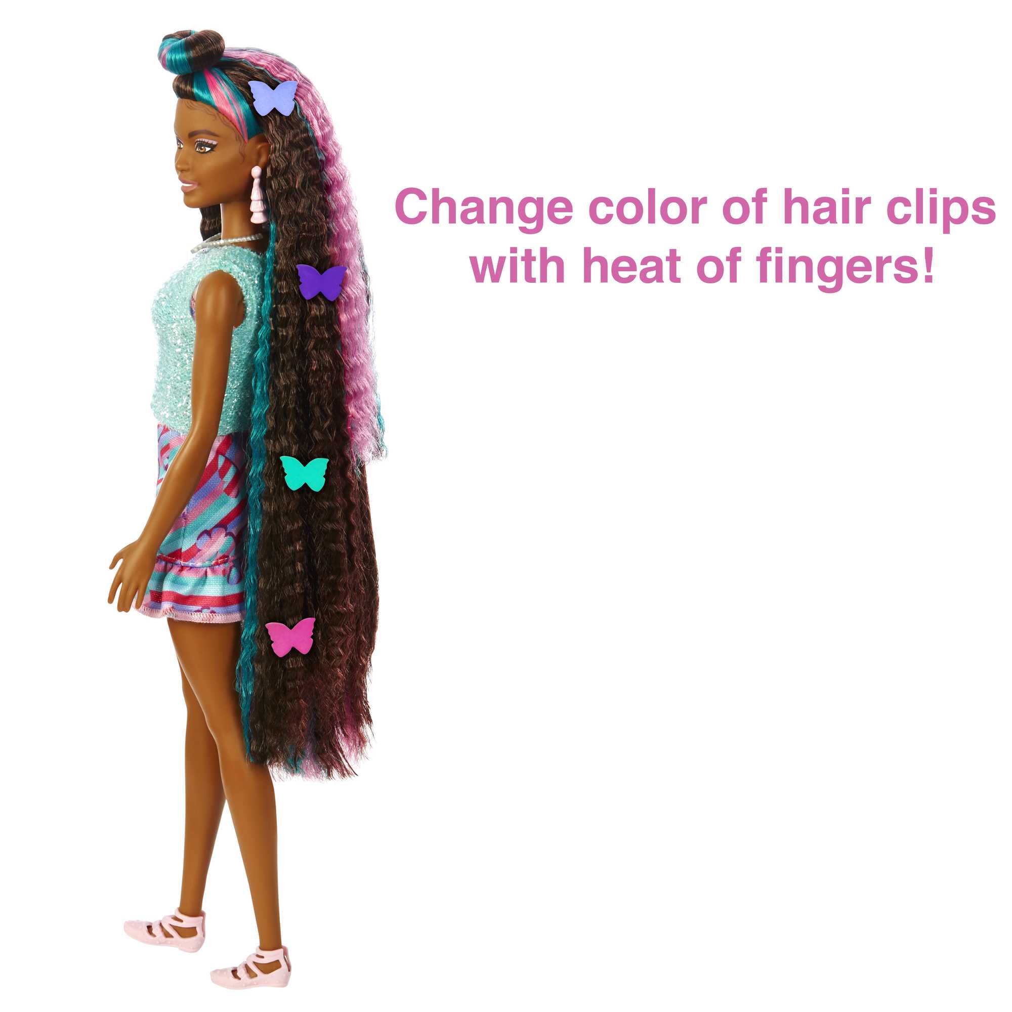Barbie Totally Hair Butterfly-themed Doll, 8.5 Inch Hair, 15 Accessories, 3 & Up