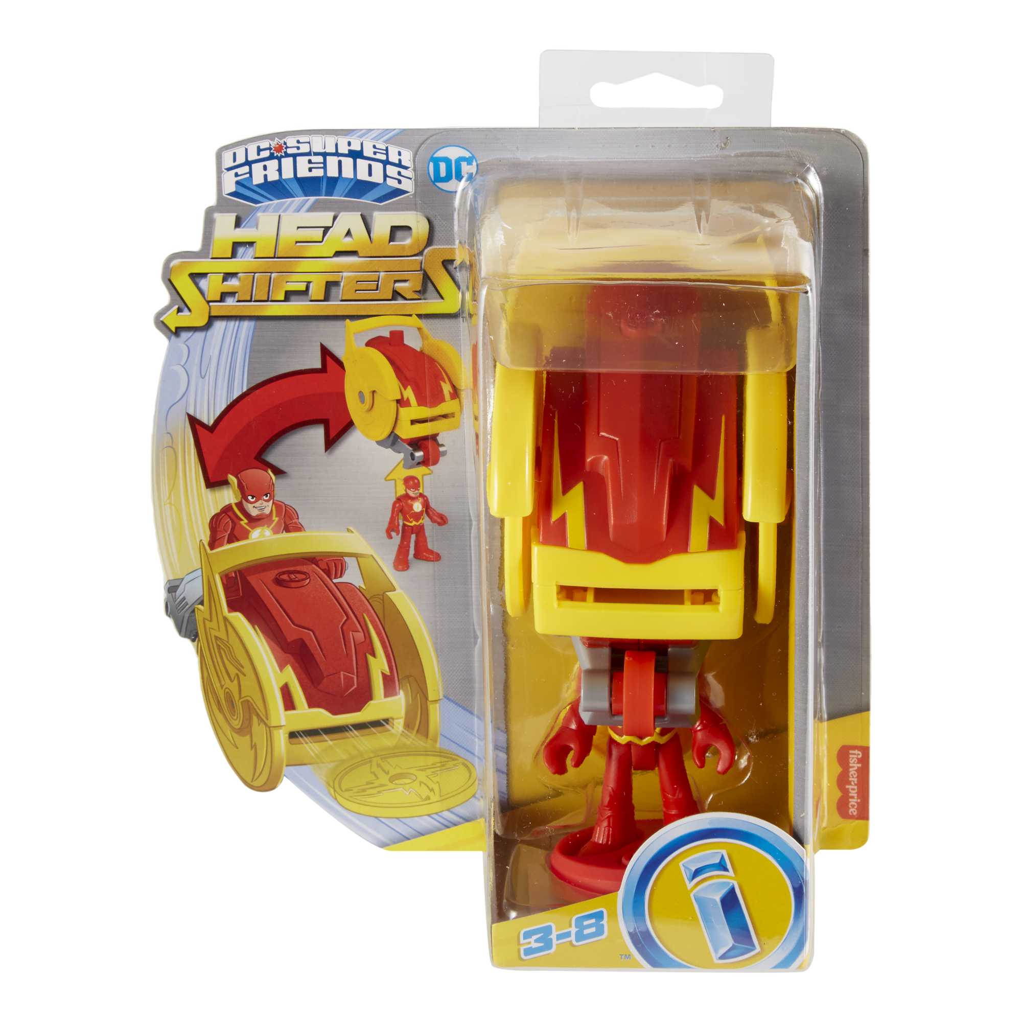 Imaginext DC Super Friends Figura de Ação Head Shifters The Flash & Speed Force Cycle