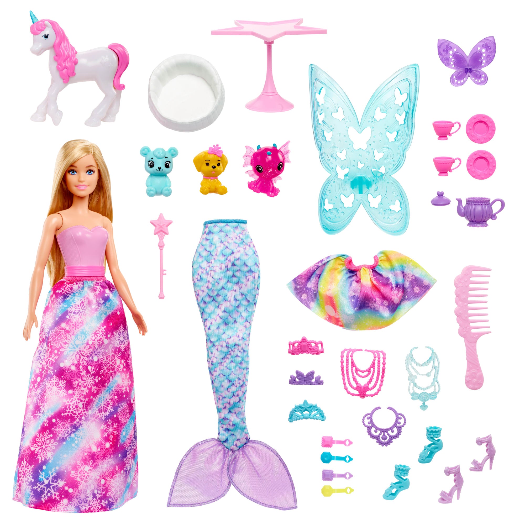 Barbie Doll Accessories Pink Glitter Butterfly Wings Replacement Fairy