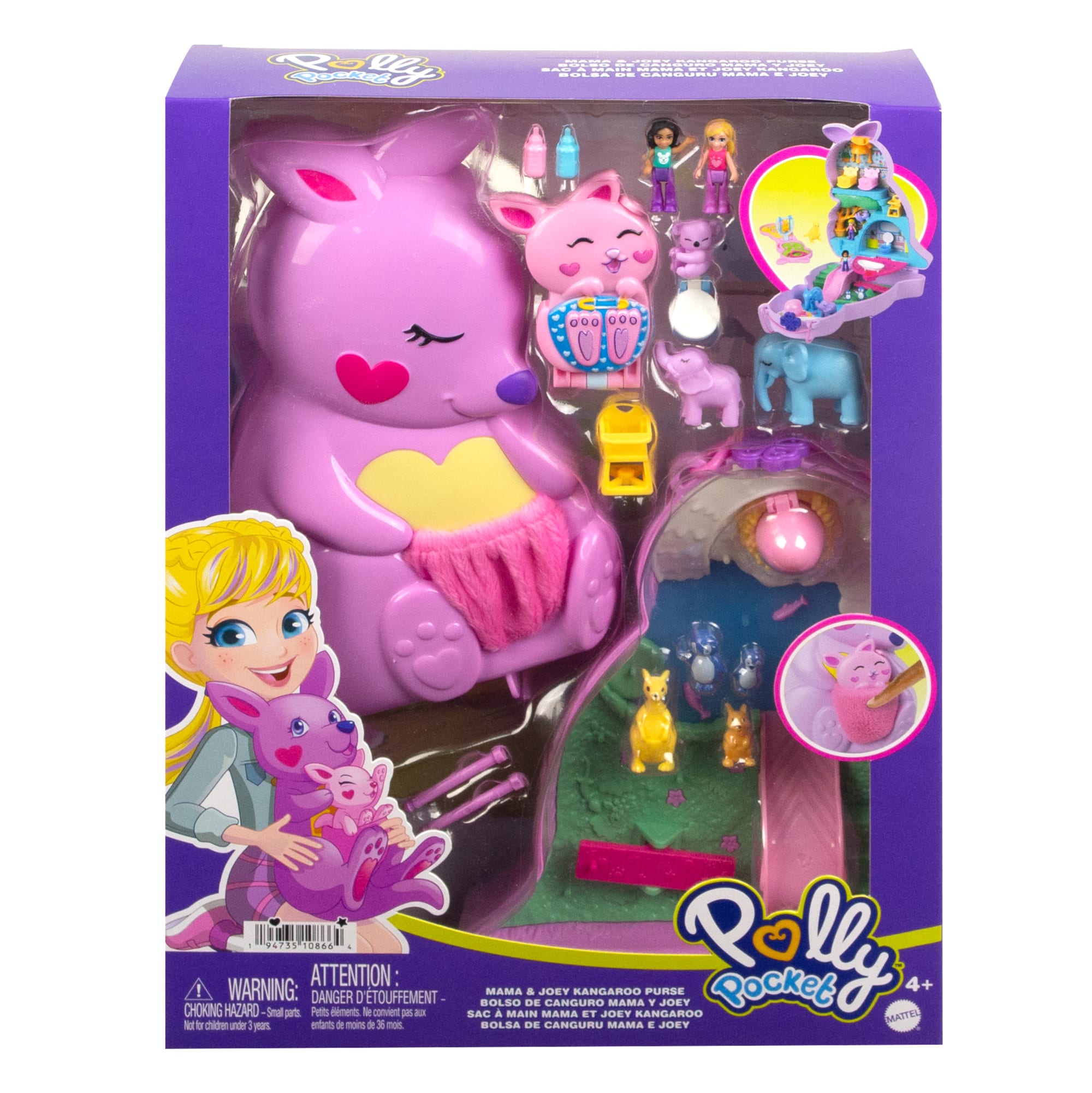 Polly Pocket Conjunto de Brinquedo Estojo Canguru