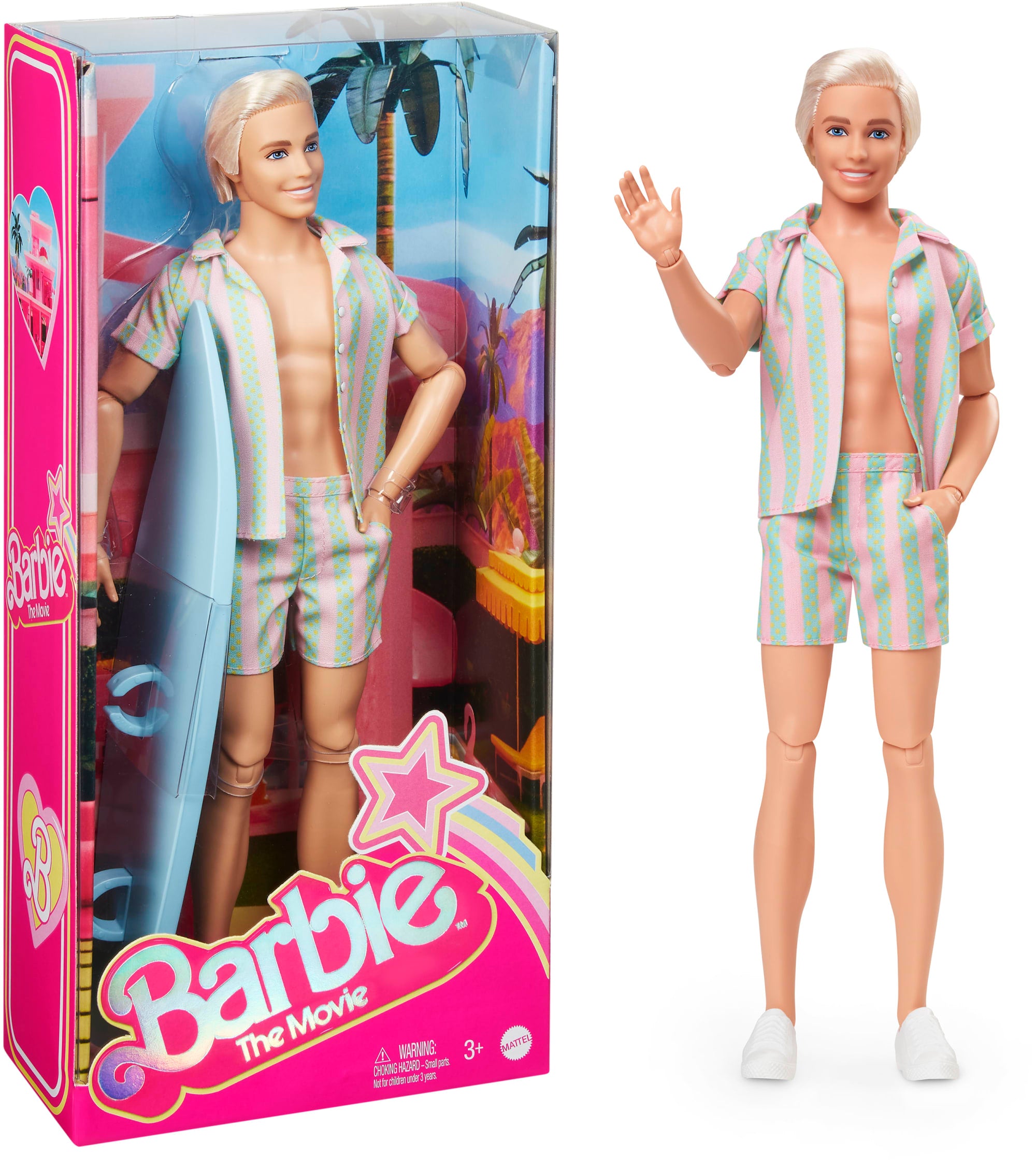 Barbie Movie Doll | Beachy Ken with Surfboard | MATTEL