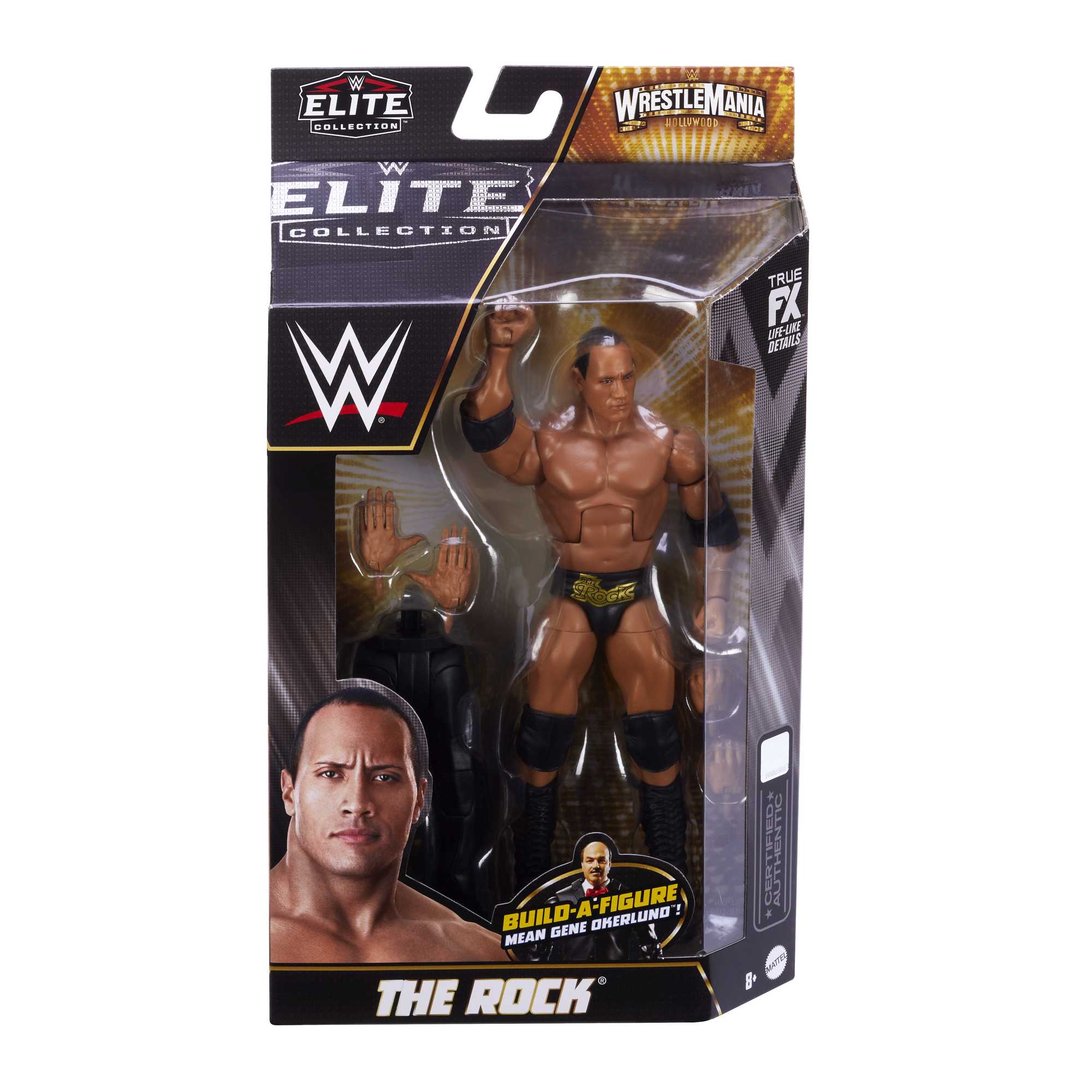 WWE Elite Action Figure Wrestlemania the Rock With Build-A-Figure