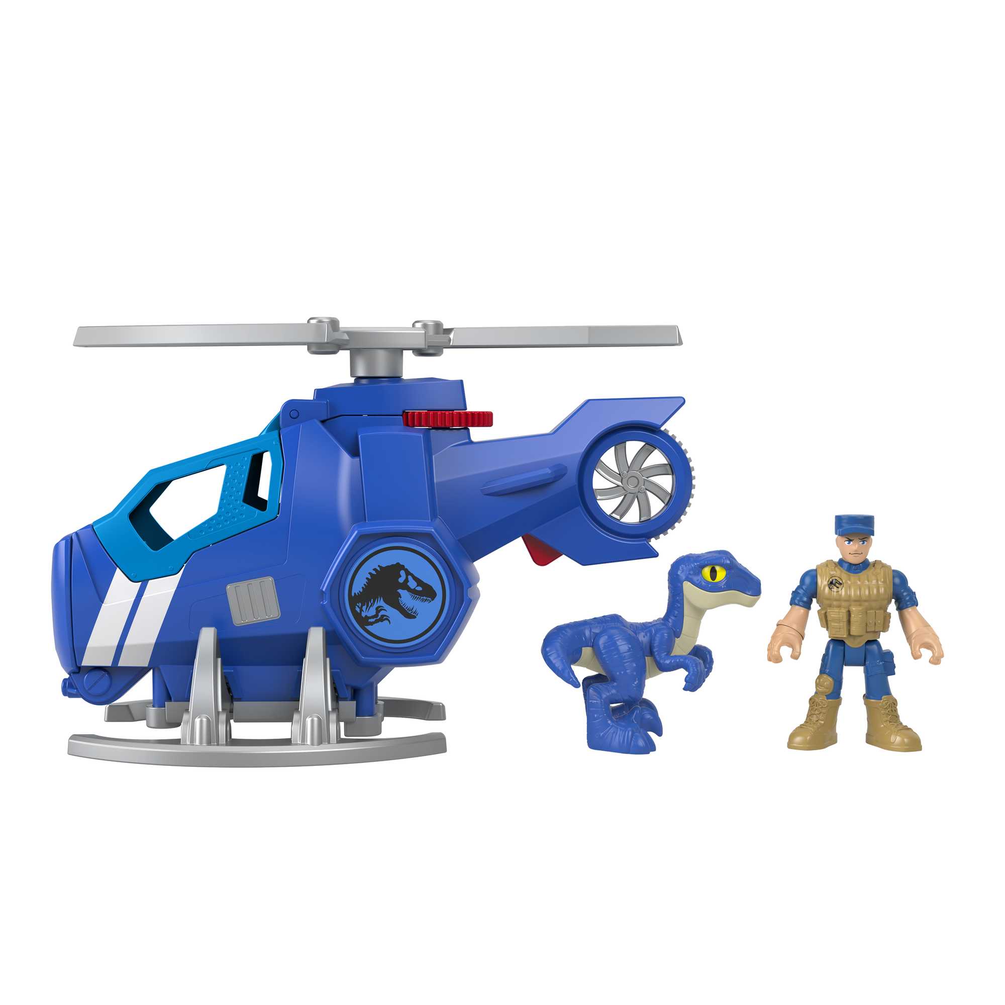 Imaginext Jurassic World Raptor Recon Dinosaur Toy & Helicopter Set, 3 Pieces