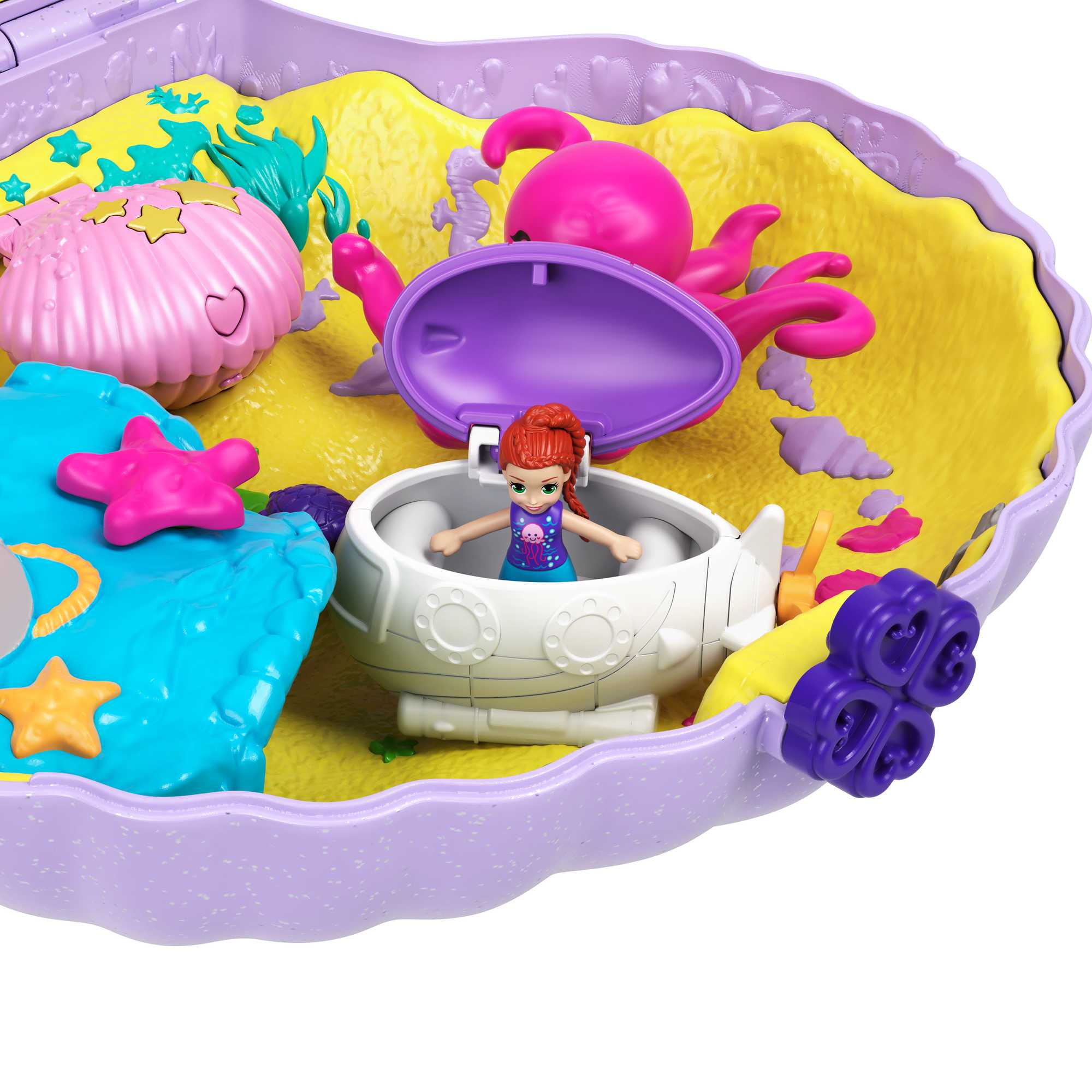 Polly Pocket Conjunto de Brinquedo Estojo de Concha Polly & Lila
