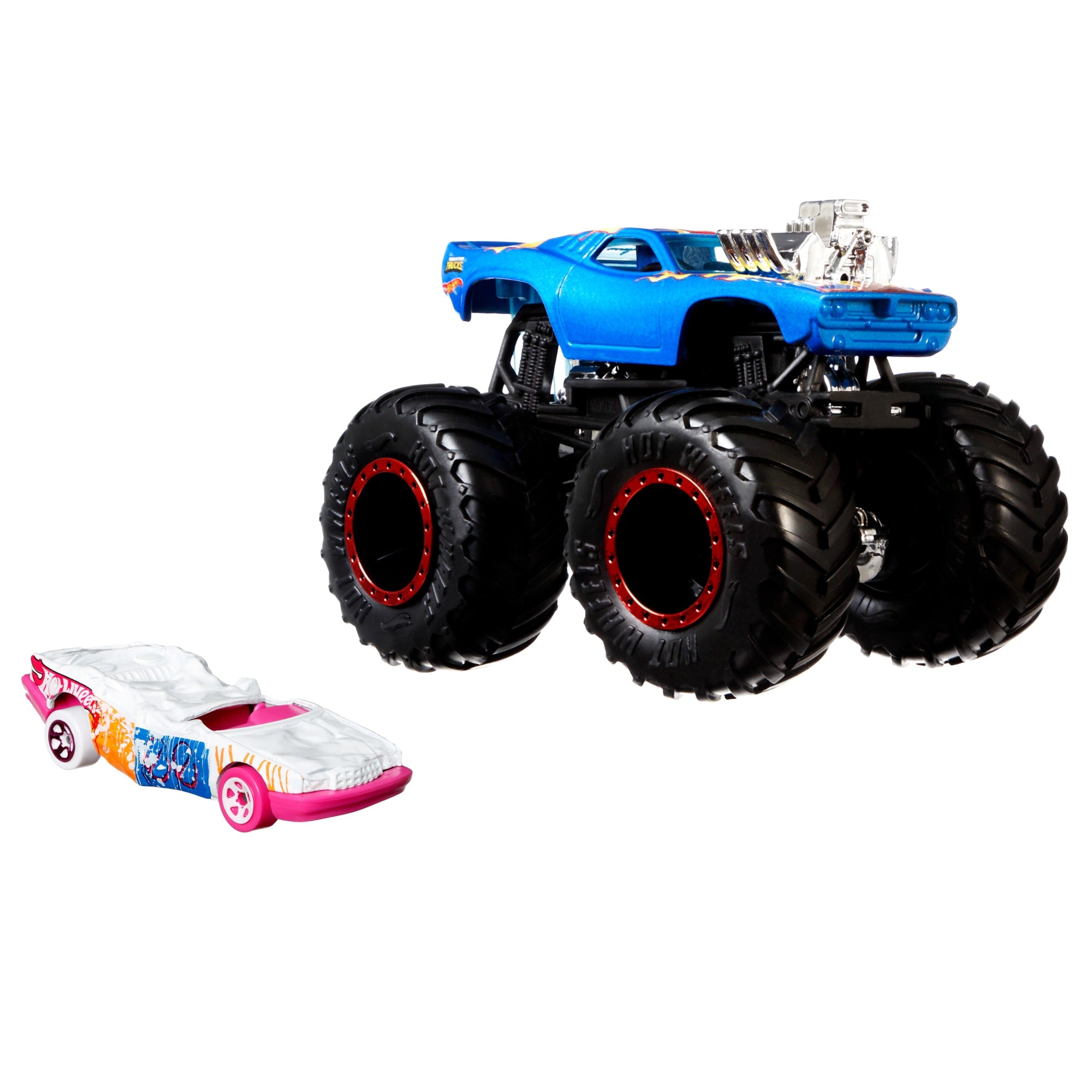 Hot Wheels Monster Trucks Veículo de Brinquedo Rodger Dodger Die Cast Sudder Stop Crushed