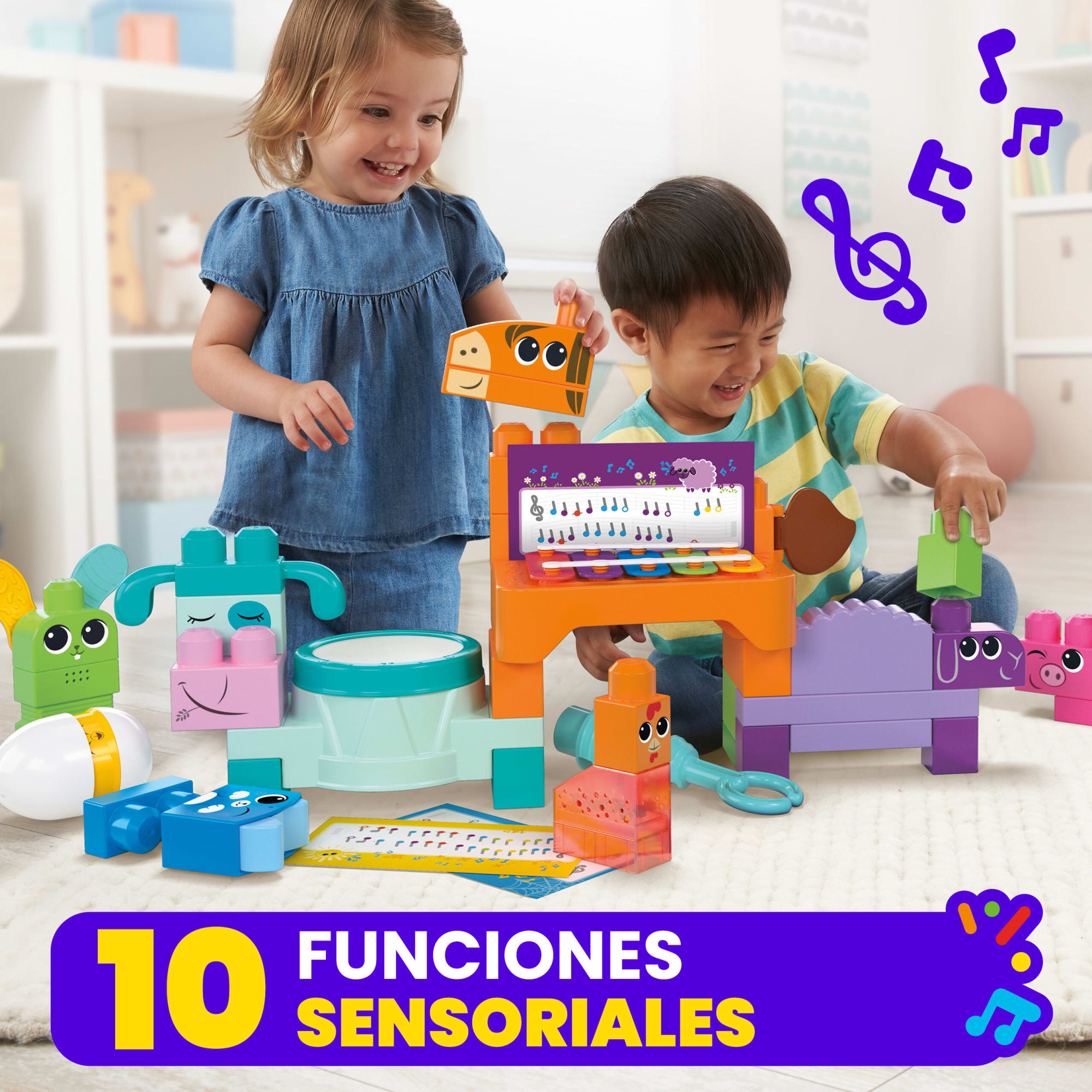 Mega Bloks Sensory Features Juguete de Construcción Granja Musical