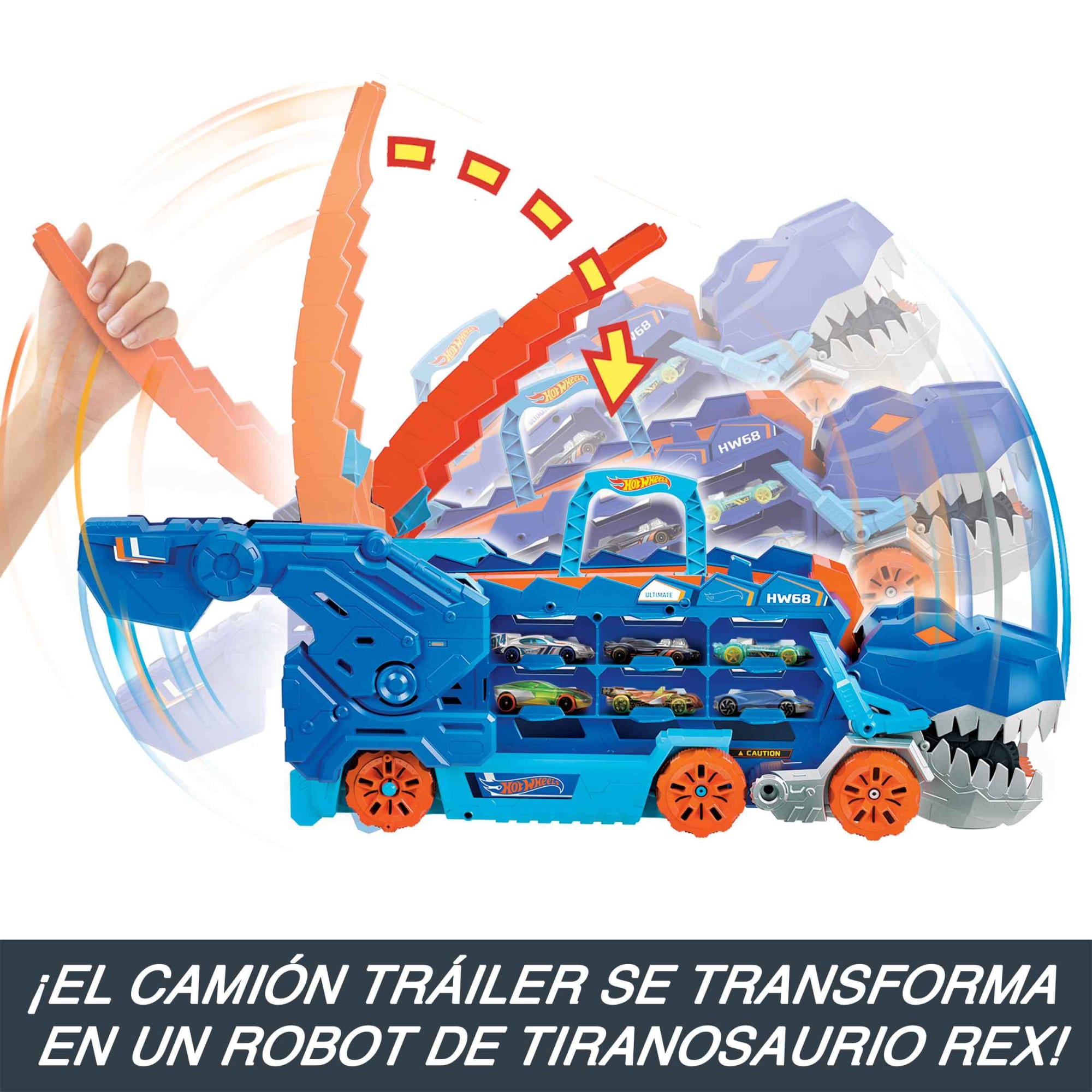 Hot Wheels City Pista de Juguete Súper Remolque de T-Rex