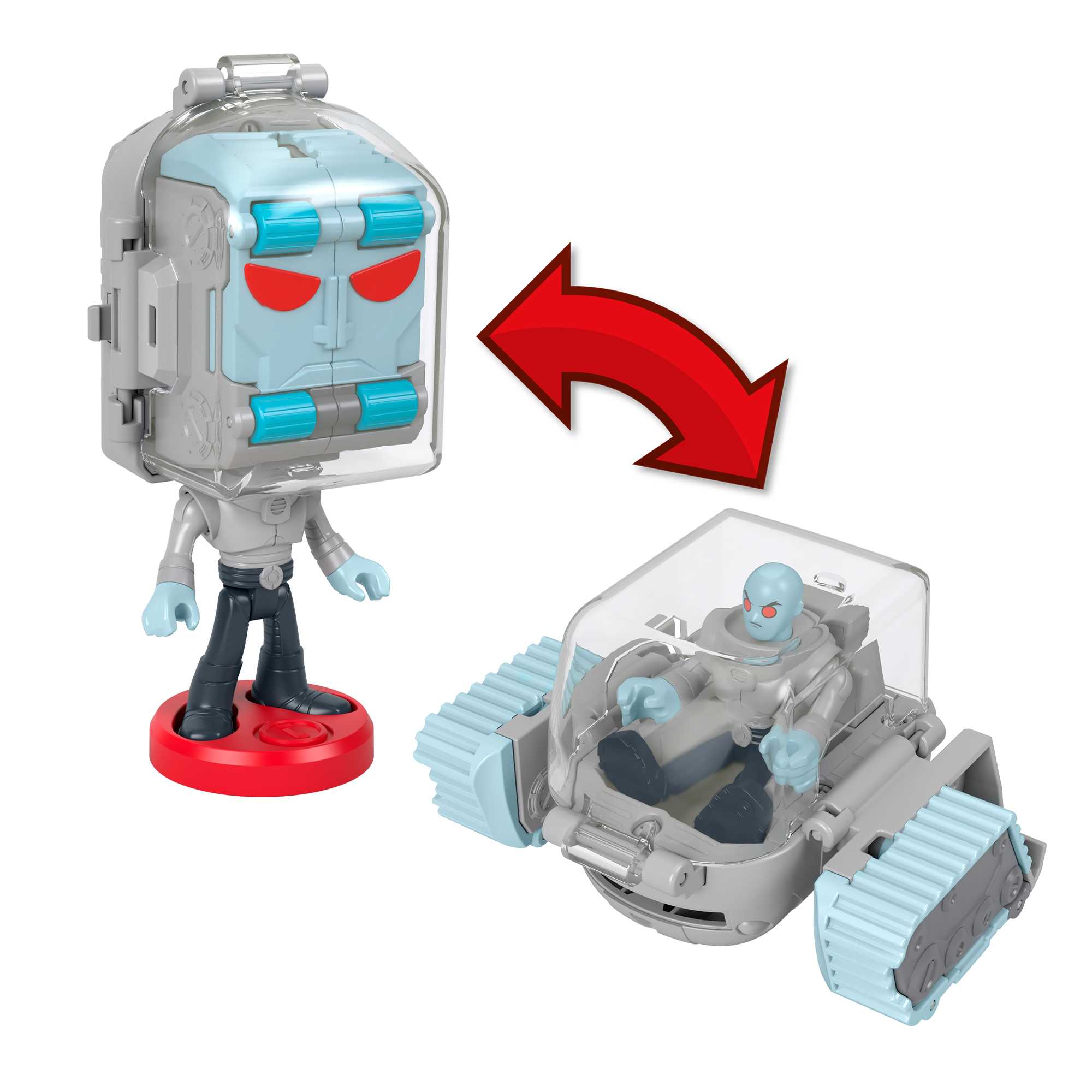 Imaginext DC Super Friends Figura de Ação Head Shifters Mr Freeze & Snow Tank