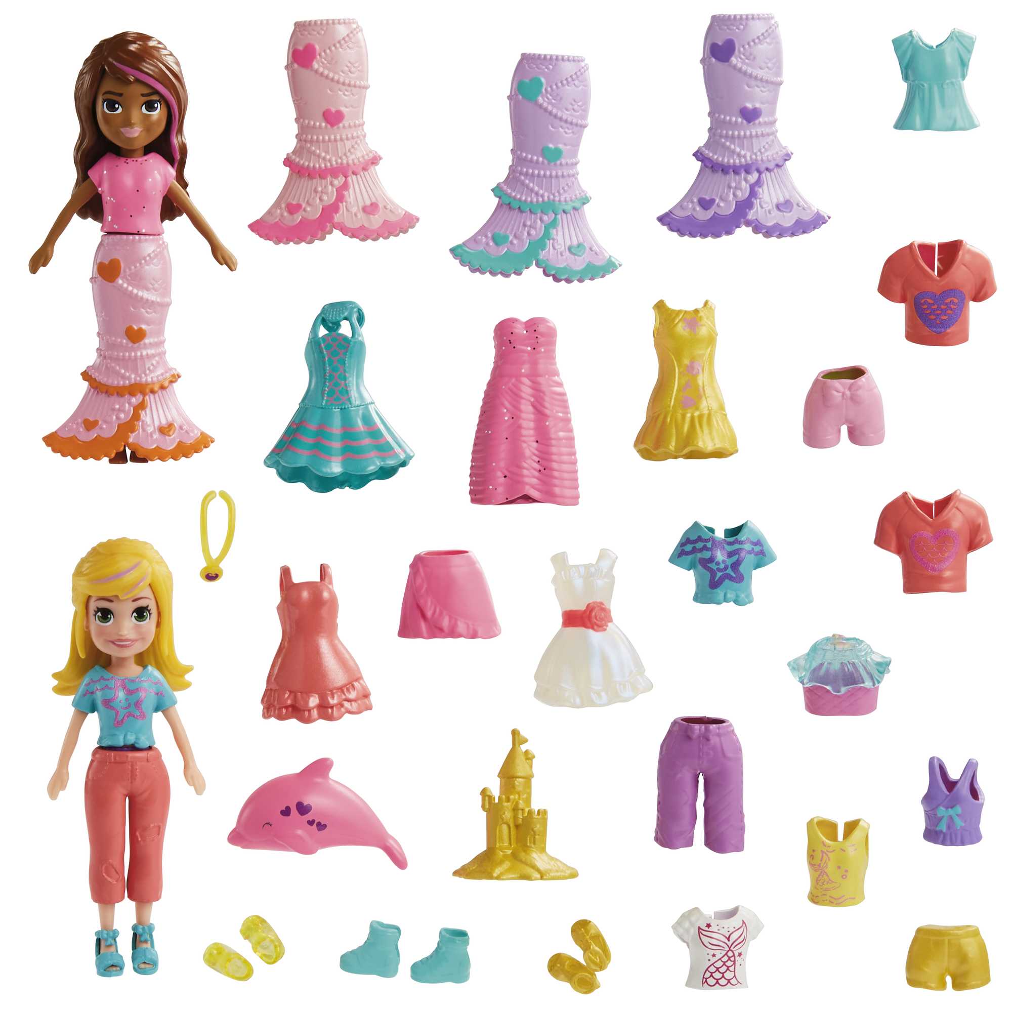 Polly Pocket 2 poupées et 25 accessoires Sirène sous le soleil
