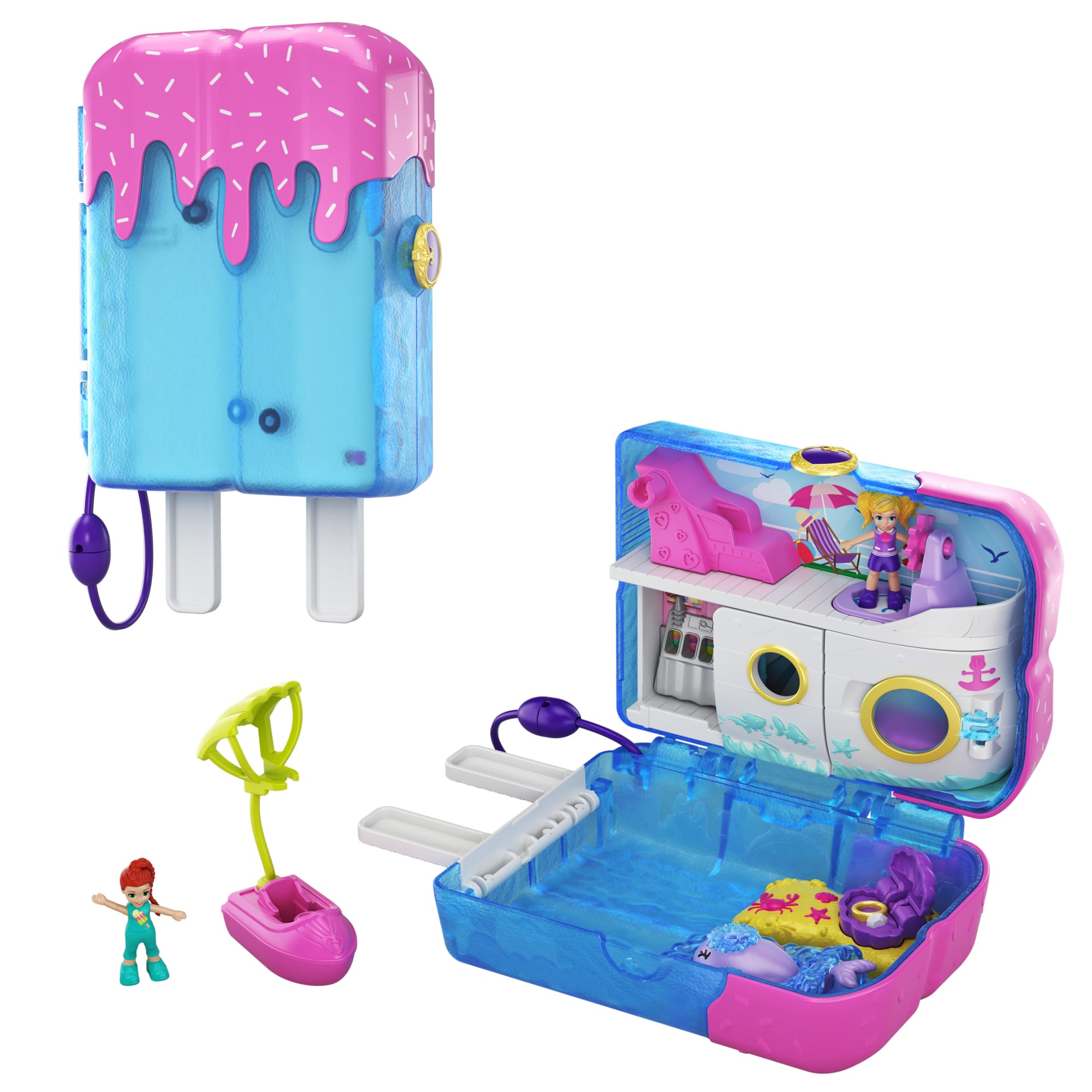  Polly Pocket 2-In-1 Travel Toy Playset, Spin 'N