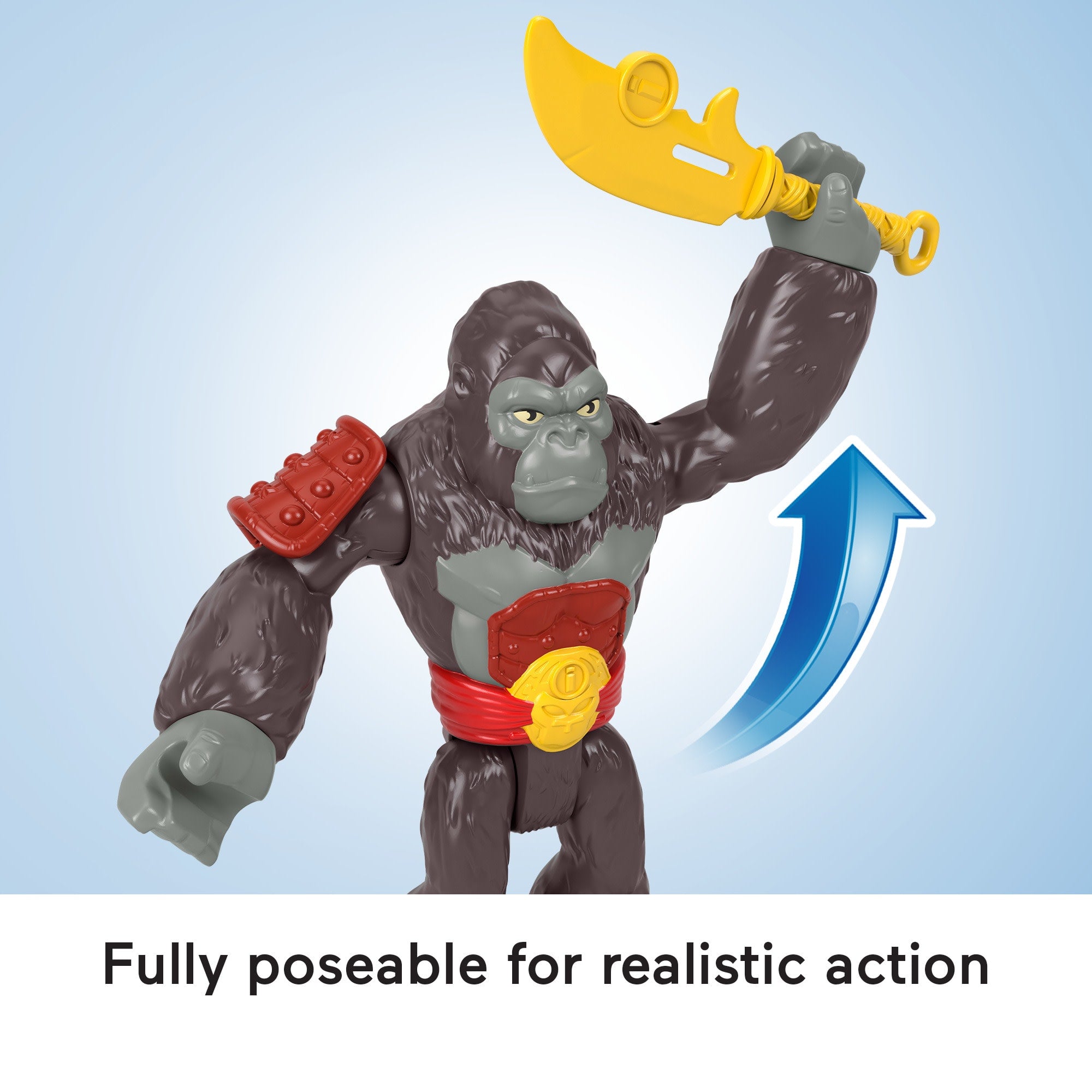 Fisher-Price Imaginext Gorilla King XL Figure, 10-Inch Poseable Toy With Accessory, Preschool Toy