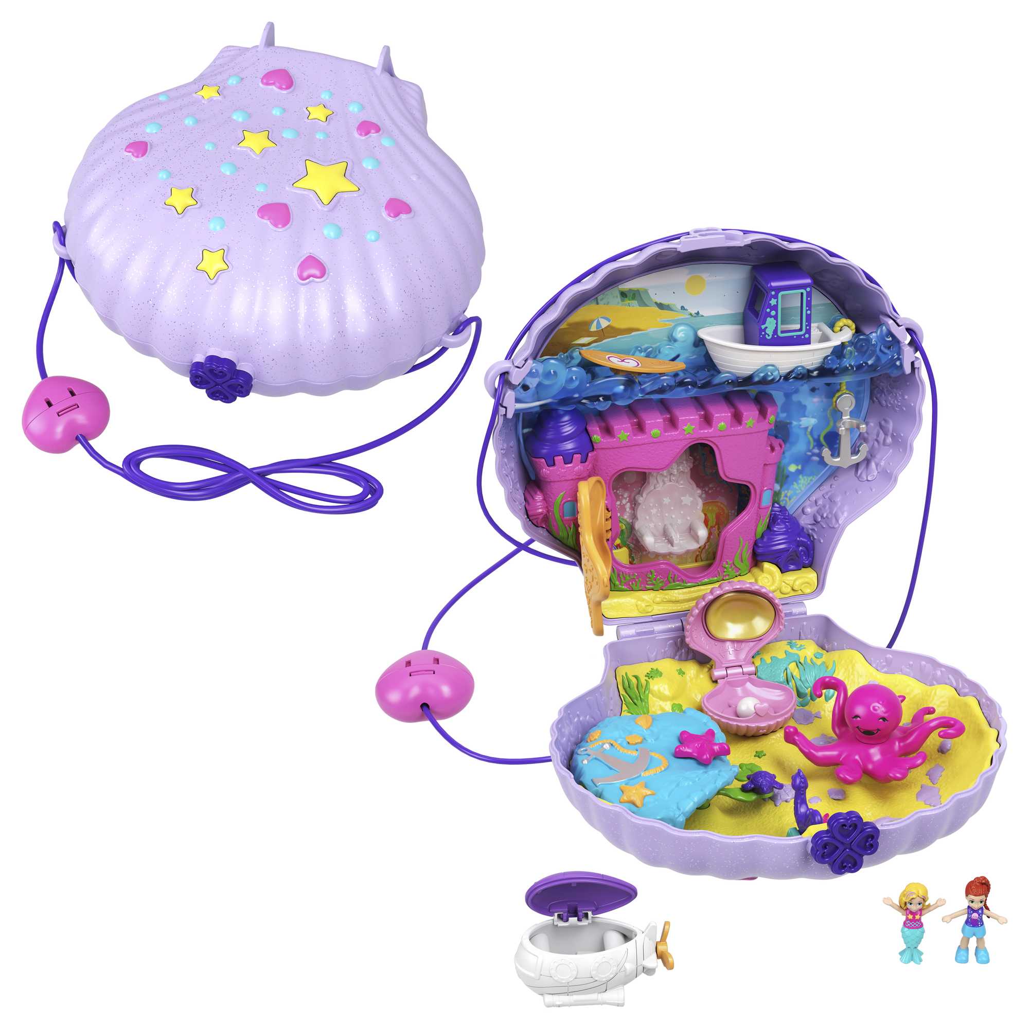Polly Pocket Conjunto de Brinquedo Estojo de Concha Polly & Lila